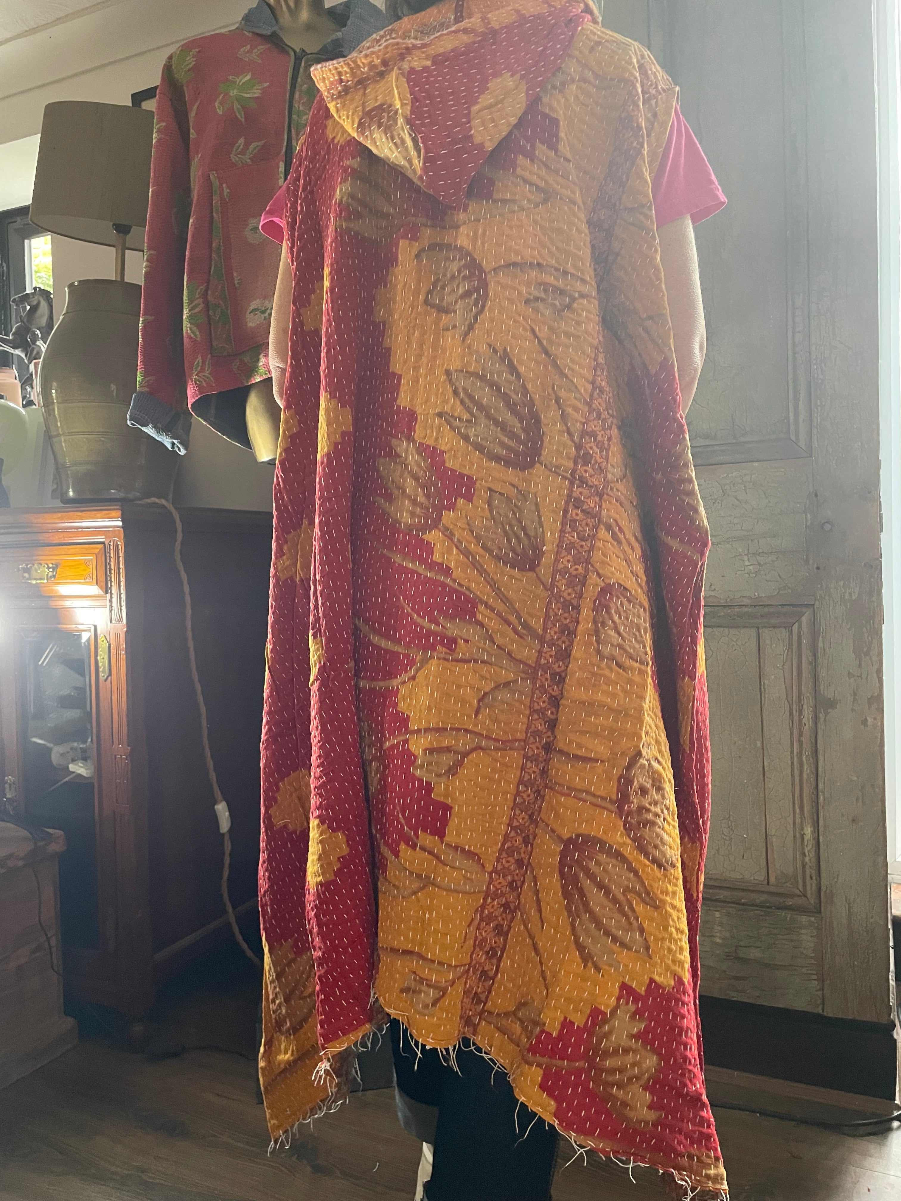 Kantha Hooded Kimono Wrap