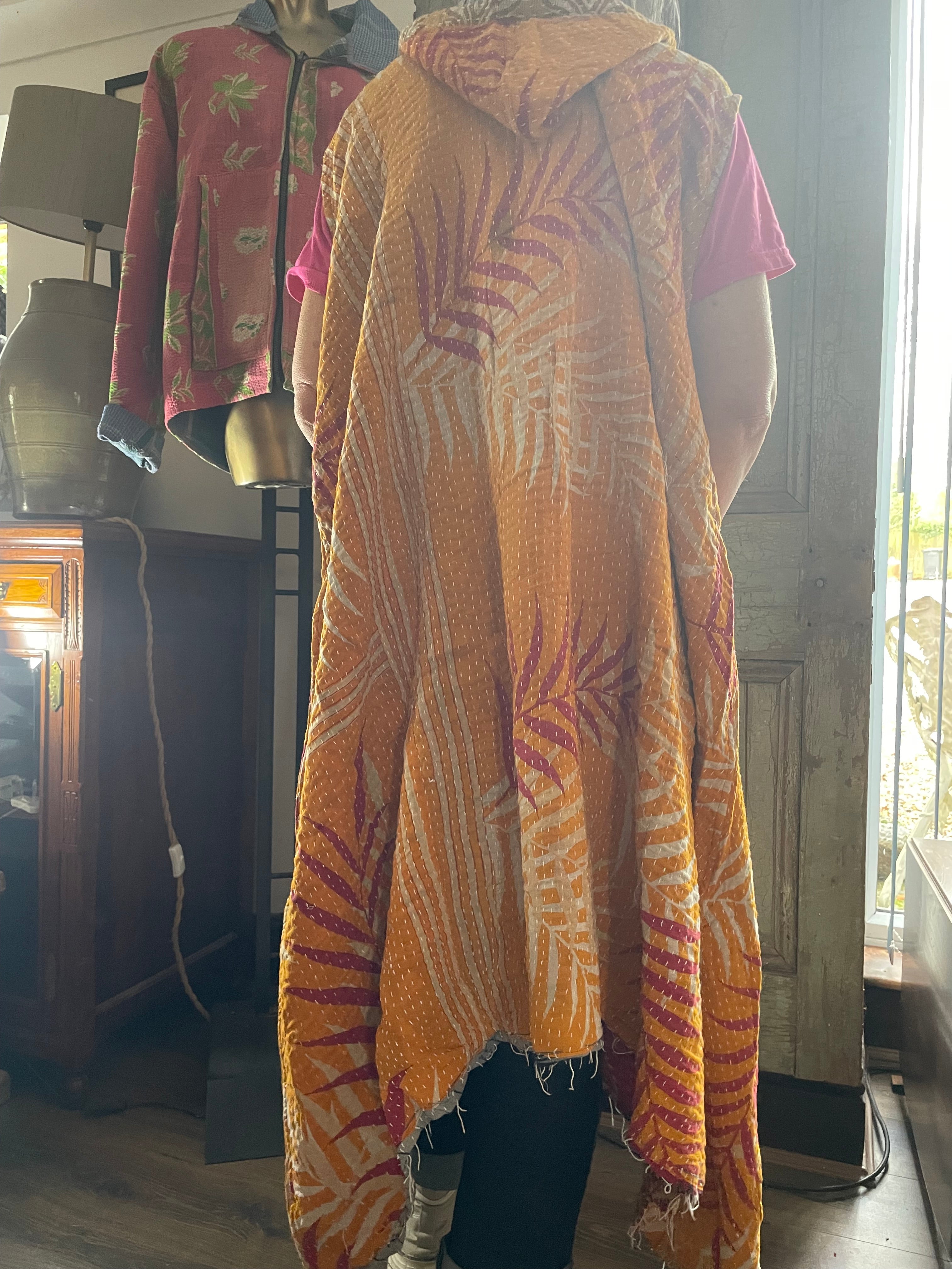 Kantha Hooded Kimono Wrap