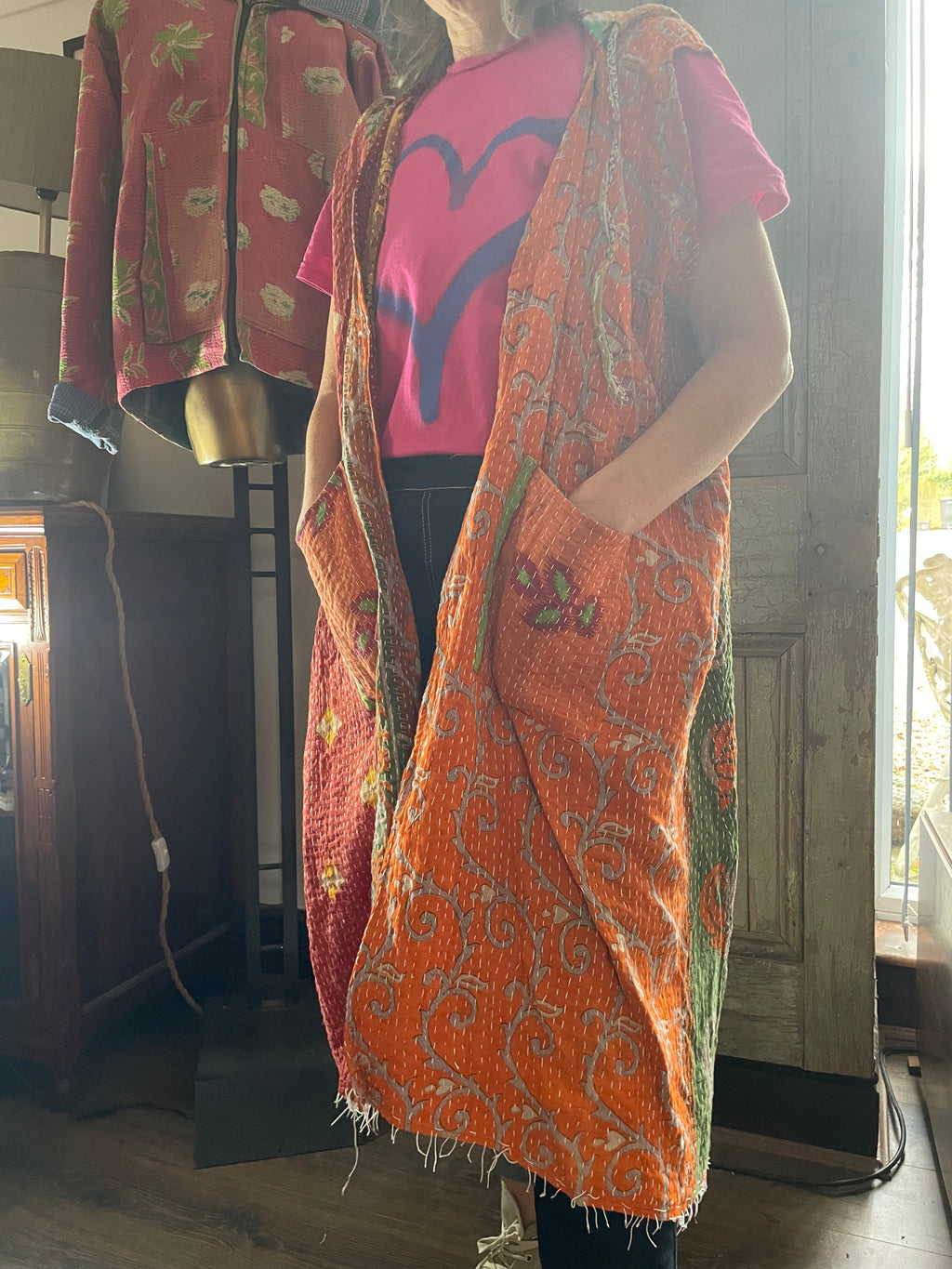 Kantha Hooded Kimono Wrap