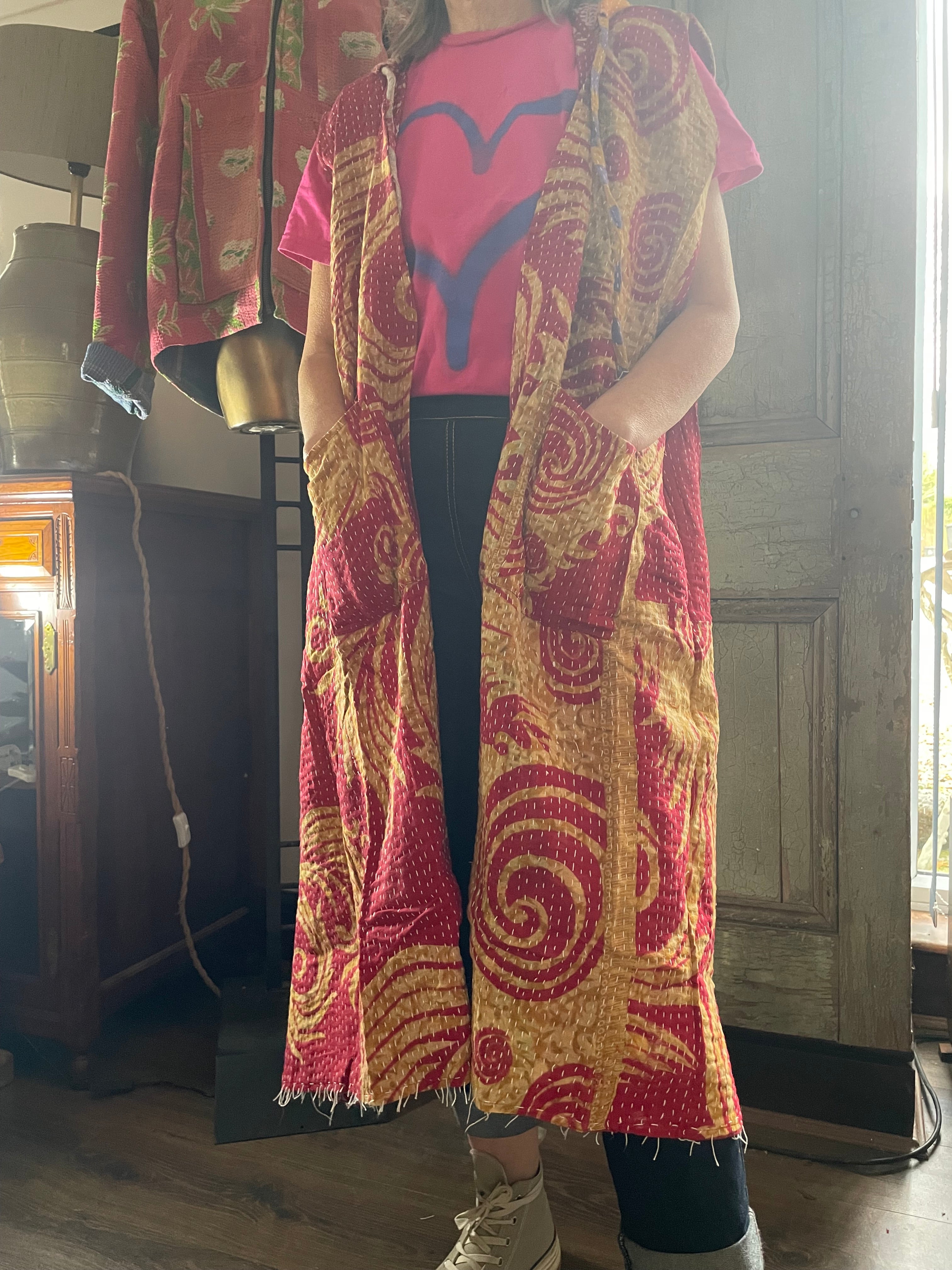 Kantha Hooded Kimono Wrap