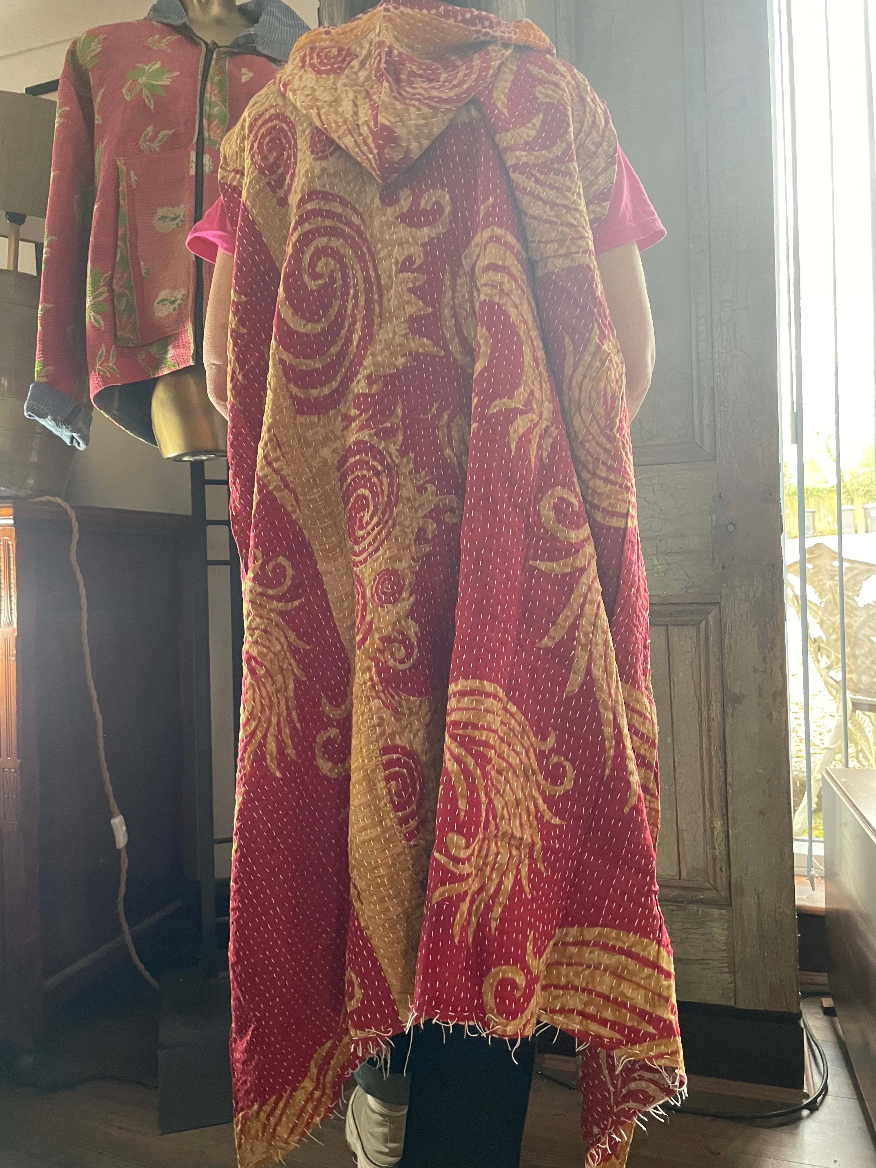 Kantha Hooded Kimono Wrap