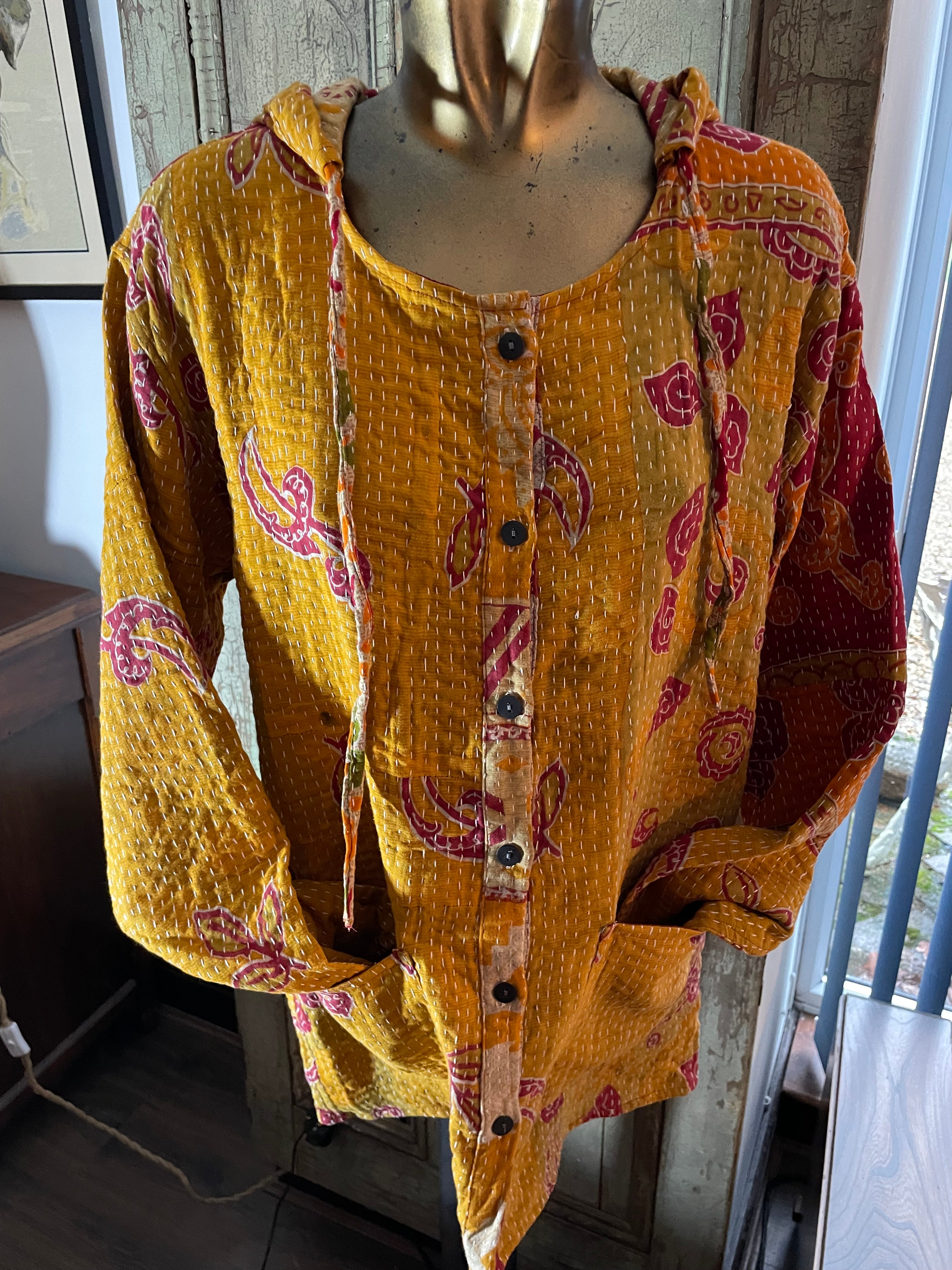 Stitched Buttoned Kantha Jacket