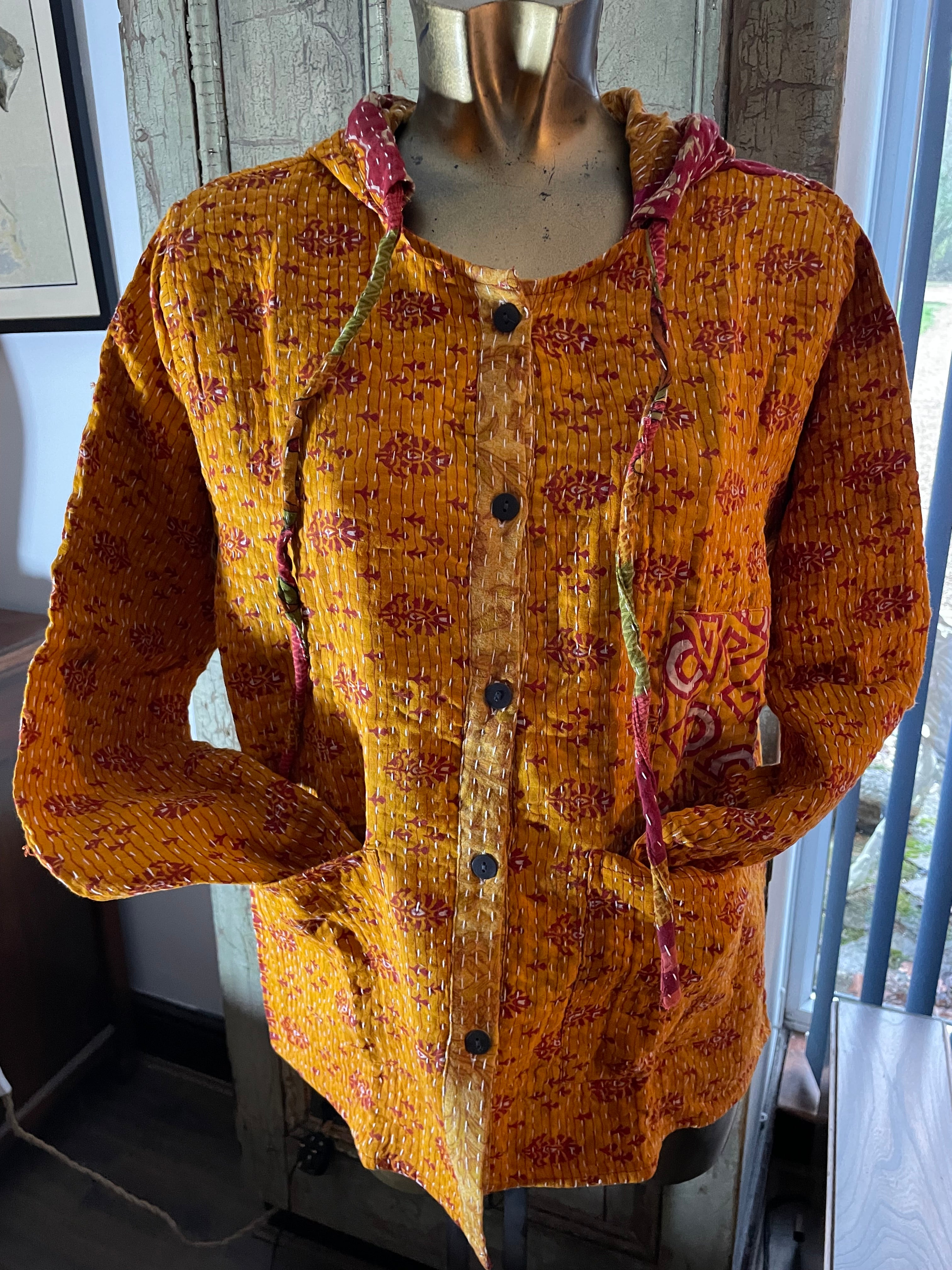 Stitched Buttoned Kantha Jacket