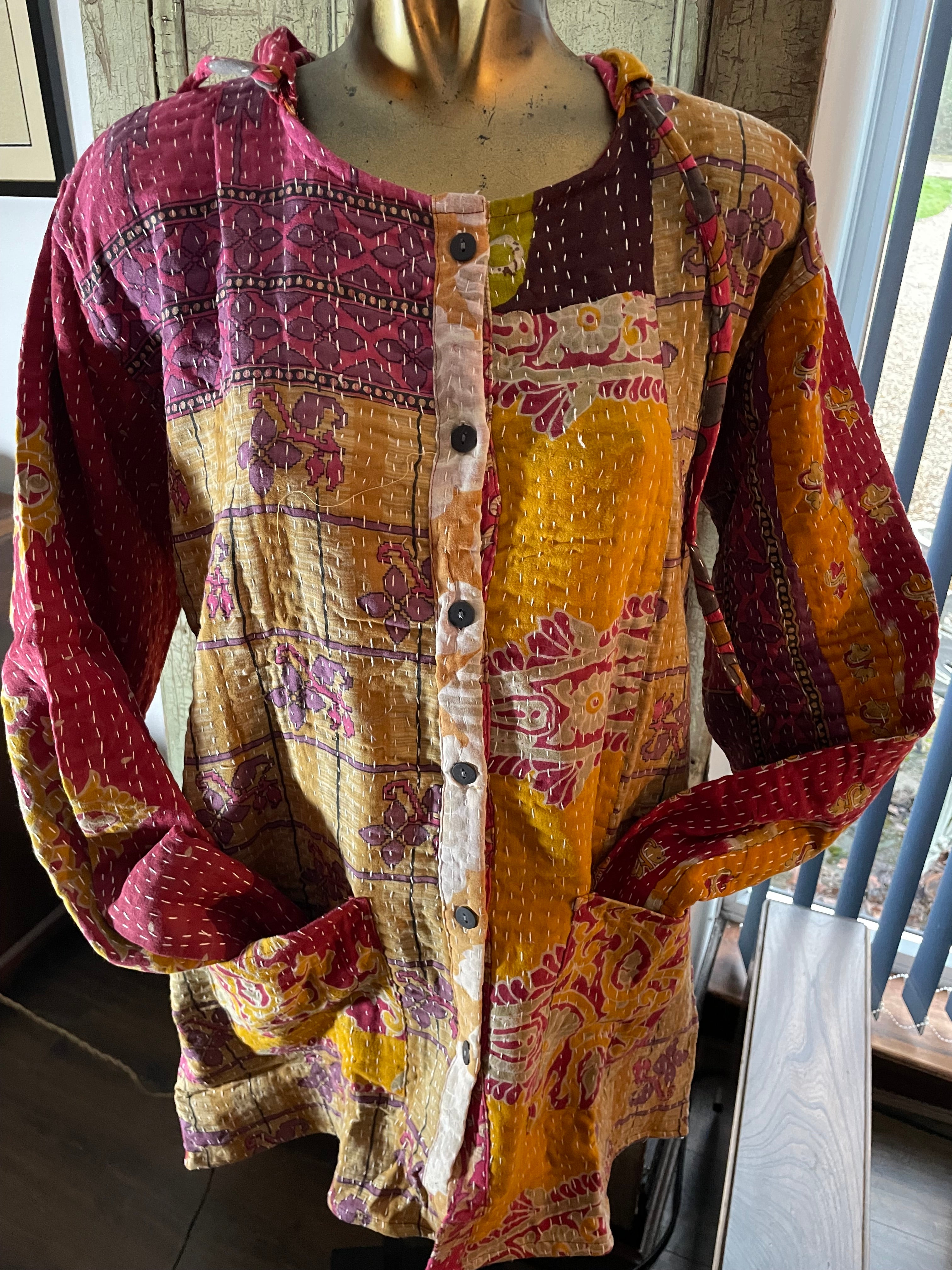 Stitched Buttoned Kantha Jacket