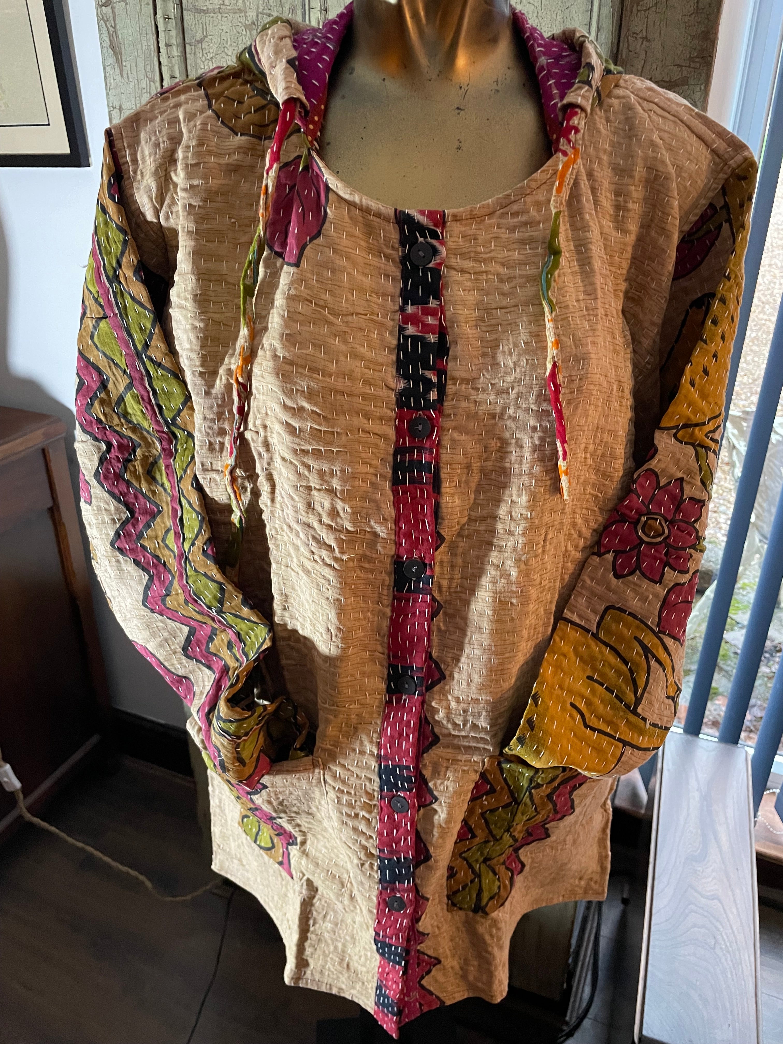 Stitched Buttoned Kantha Jacket