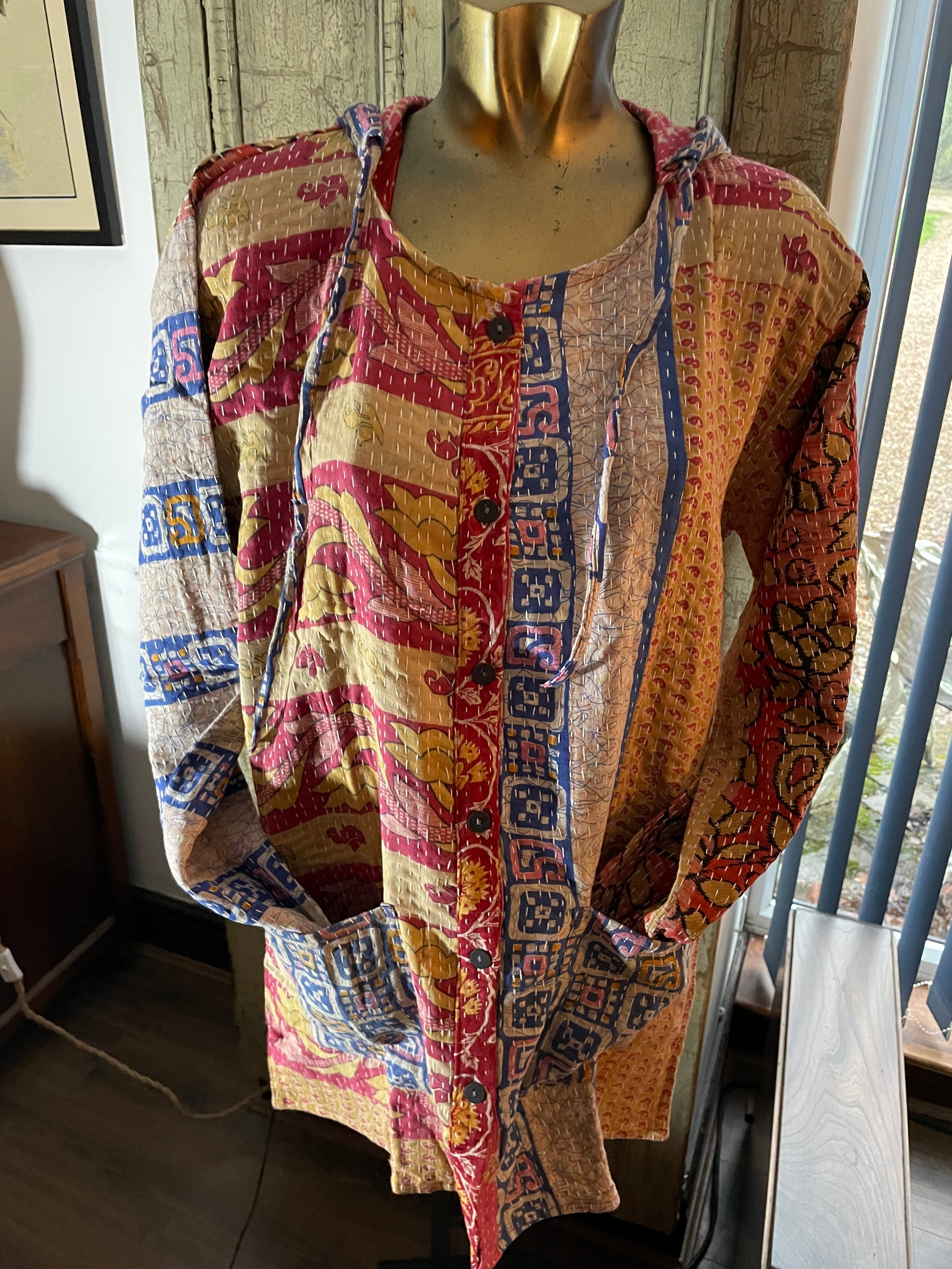 Stitched Buttoned Kantha Jacket