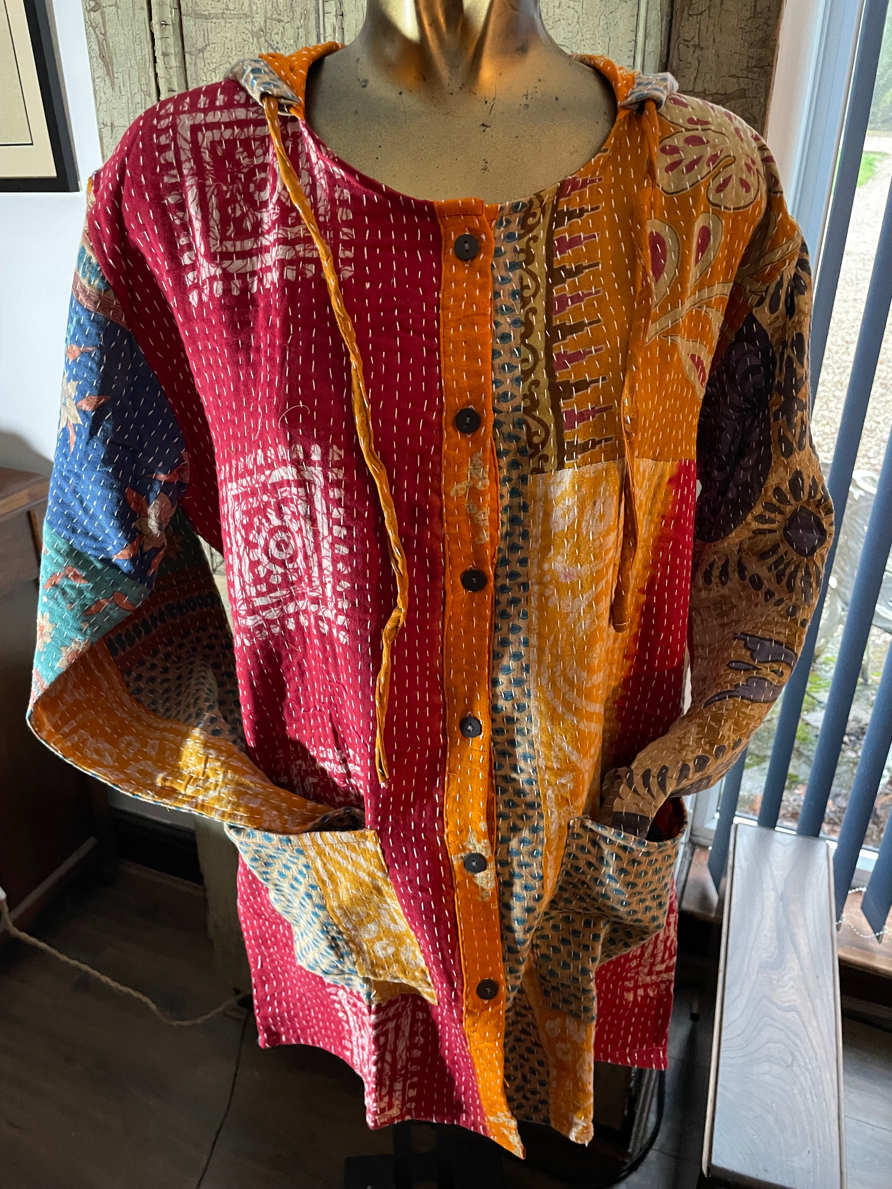 Stitched Buttoned Kantha Jacket