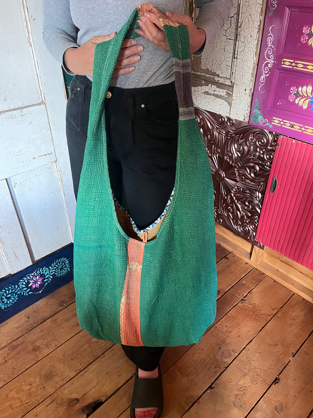 Kantha Crossbody Weekend Bag