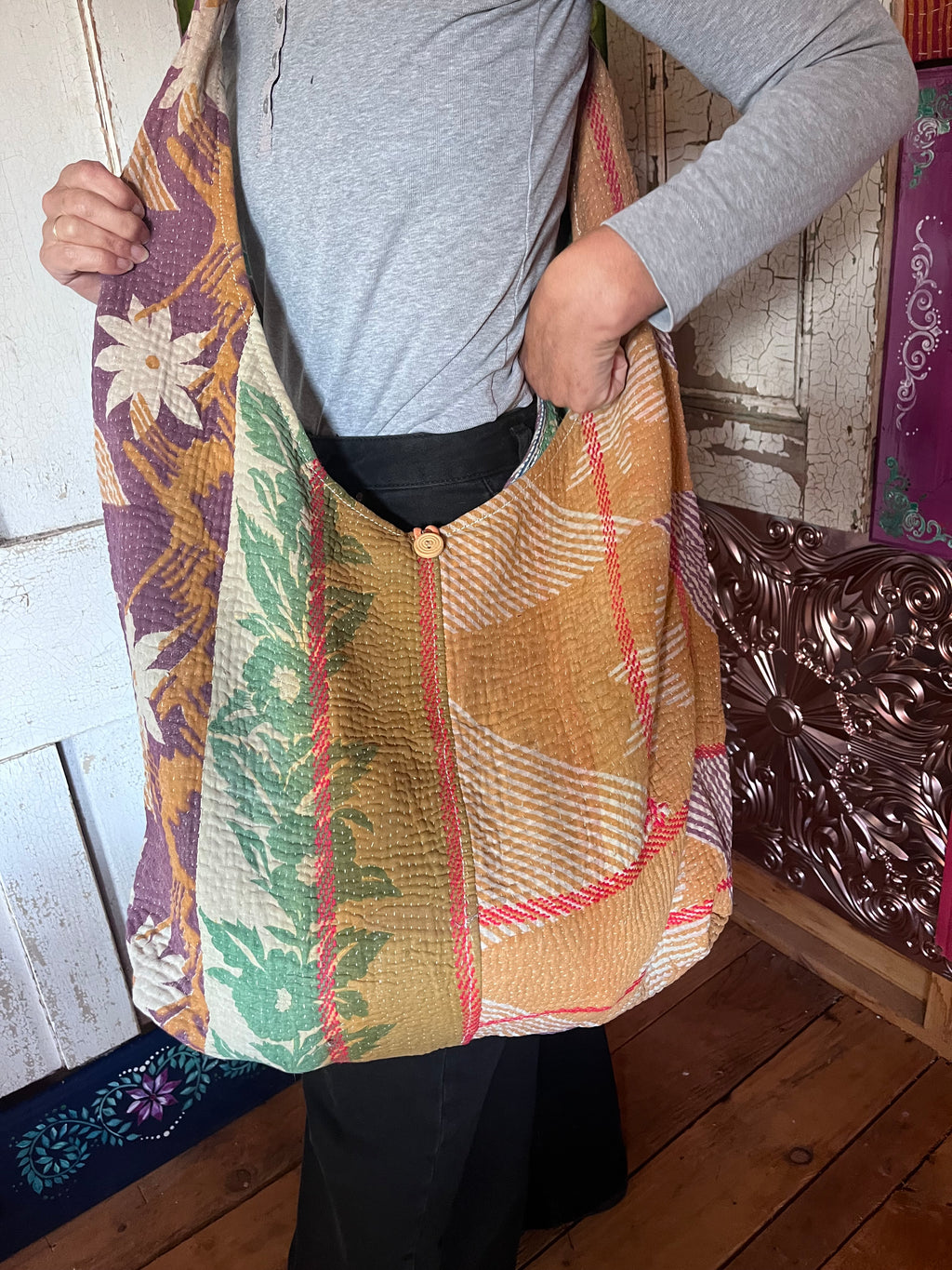 Kantha Crossbody Weekend Bag