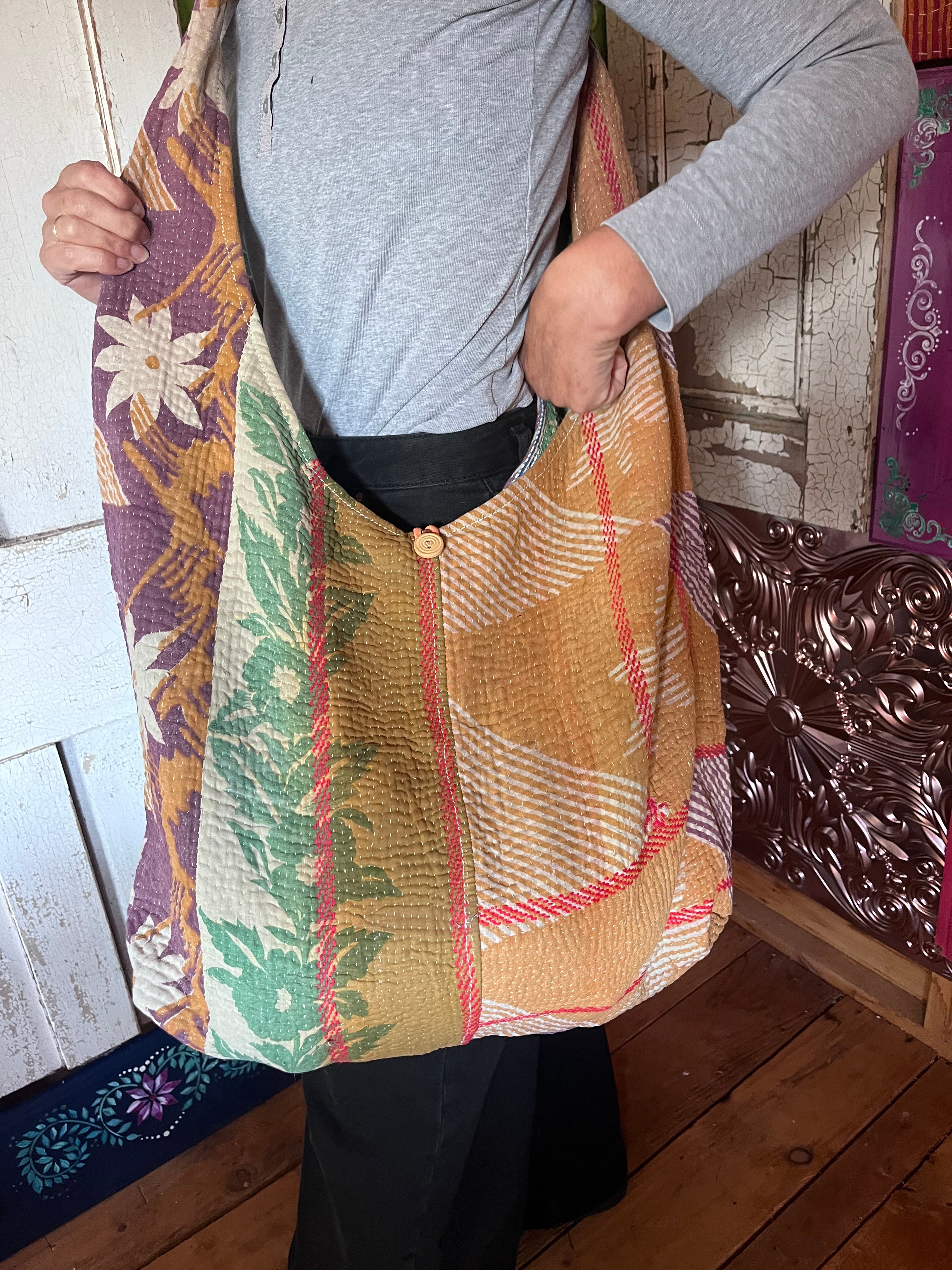 Kantha Crossbody Weekend Bag
