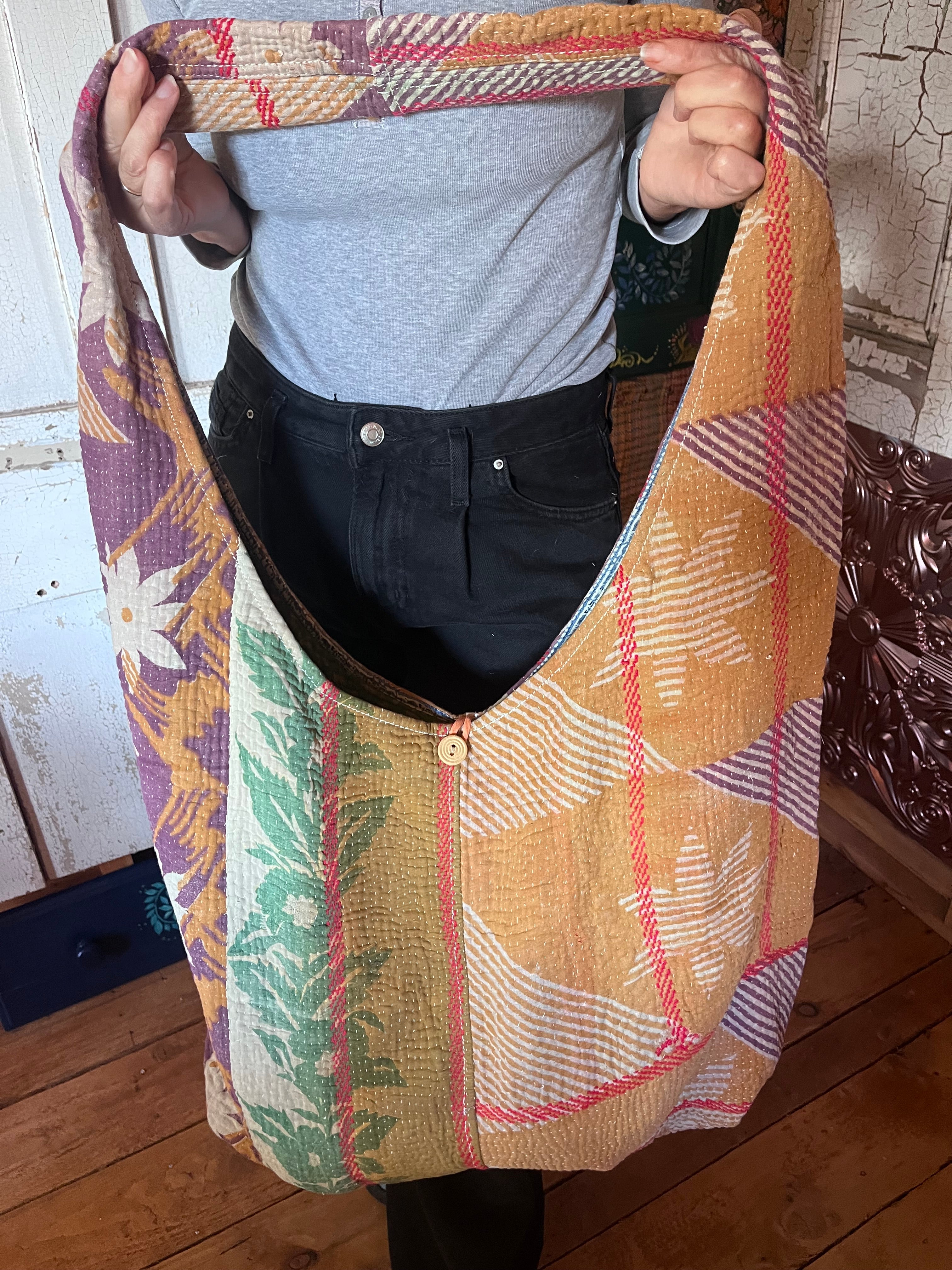 Kantha Crossbody Weekend Bag