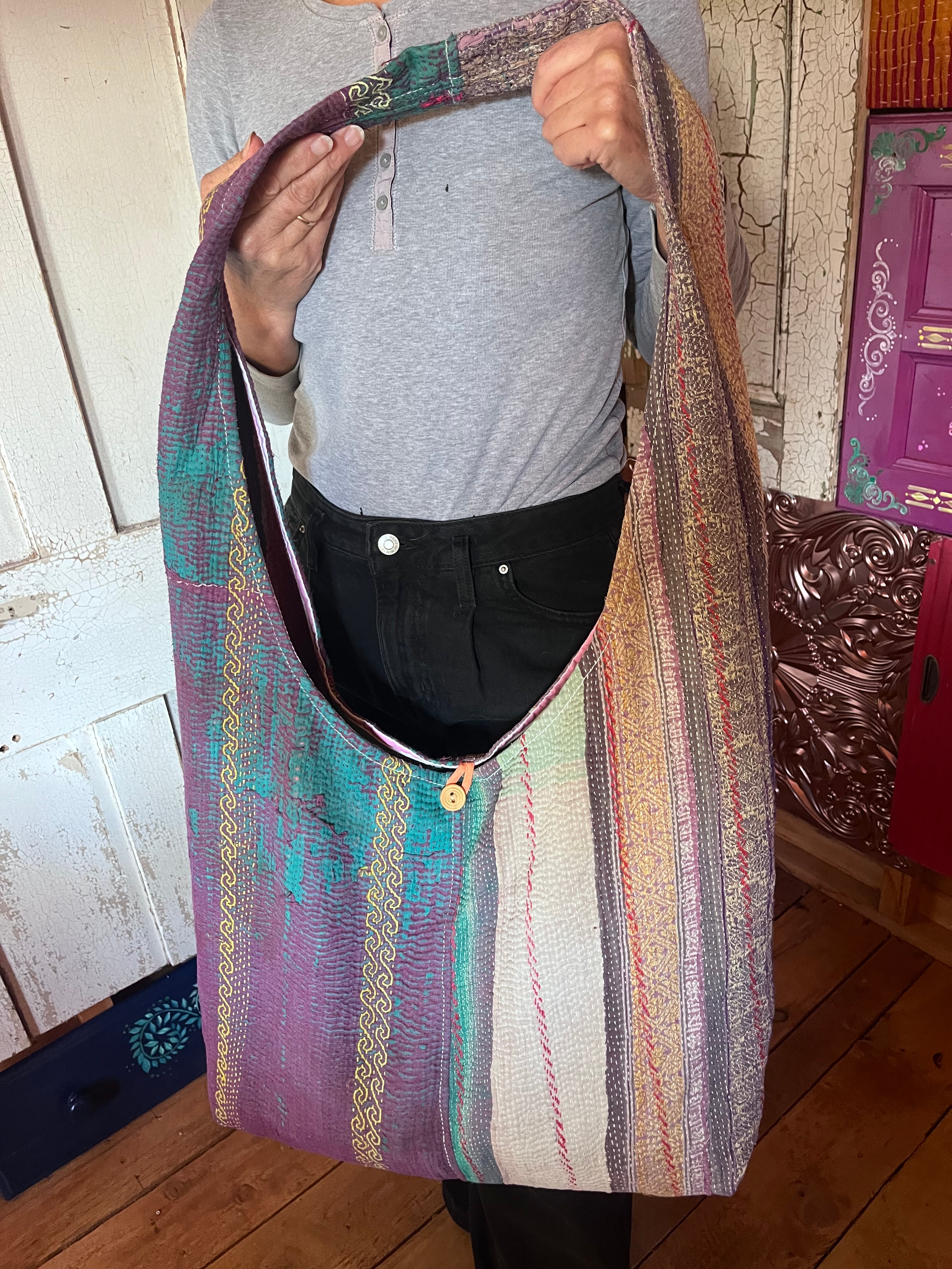 Kantha Crossbody Weekend Bag