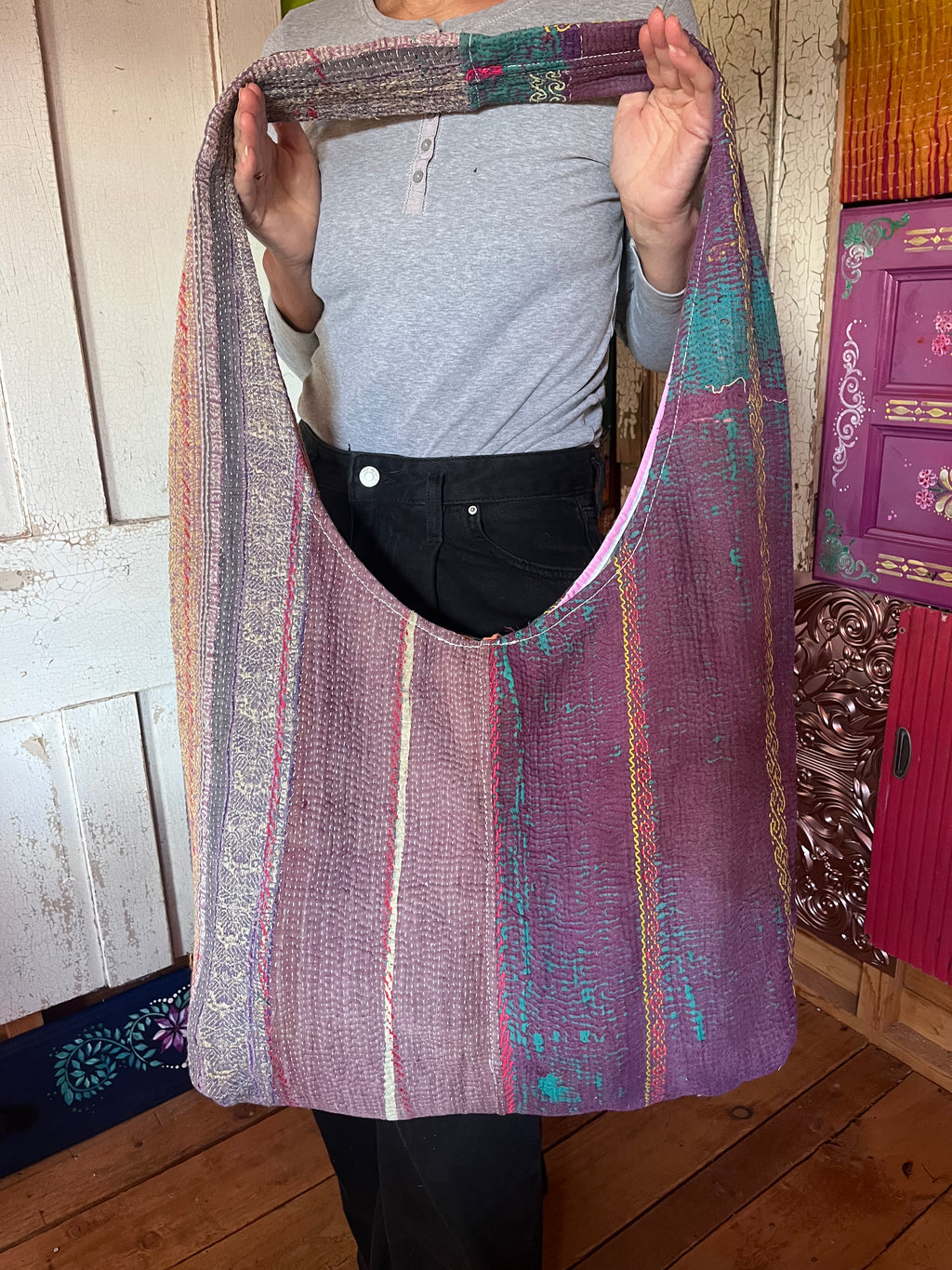 Kantha Crossbody Weekend Bag