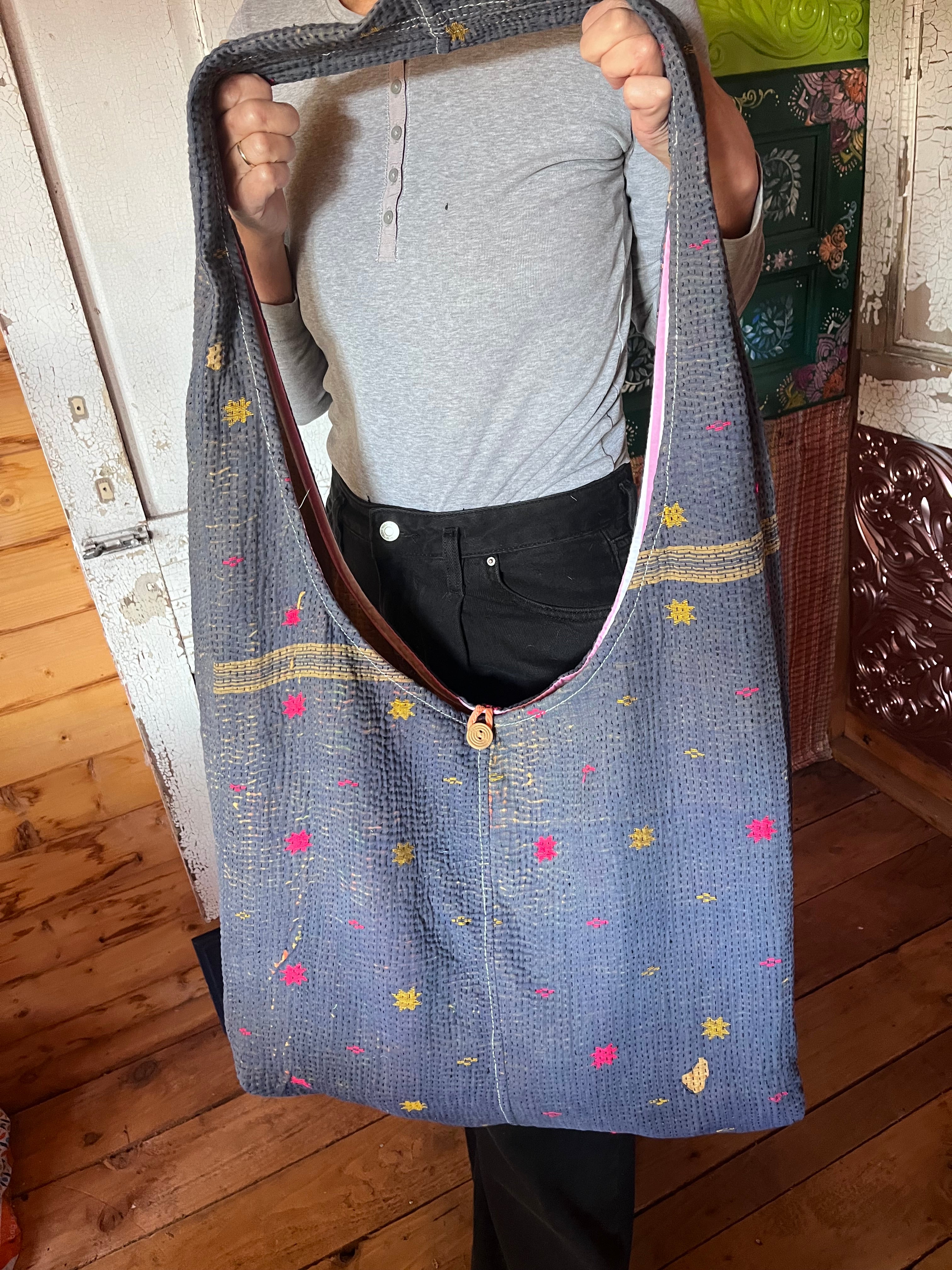 Kantha Crossbody Weekend Bag