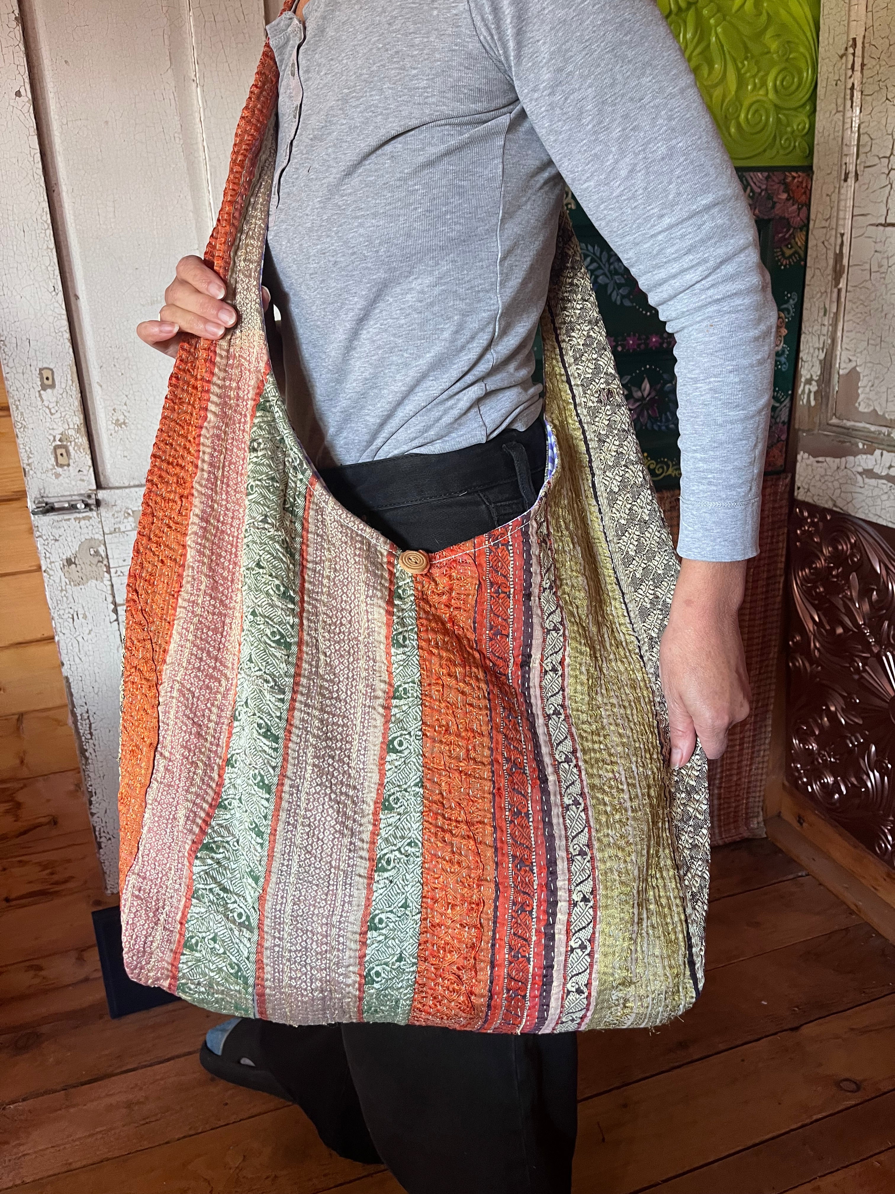 Kantha Crossbody Weekend Bag