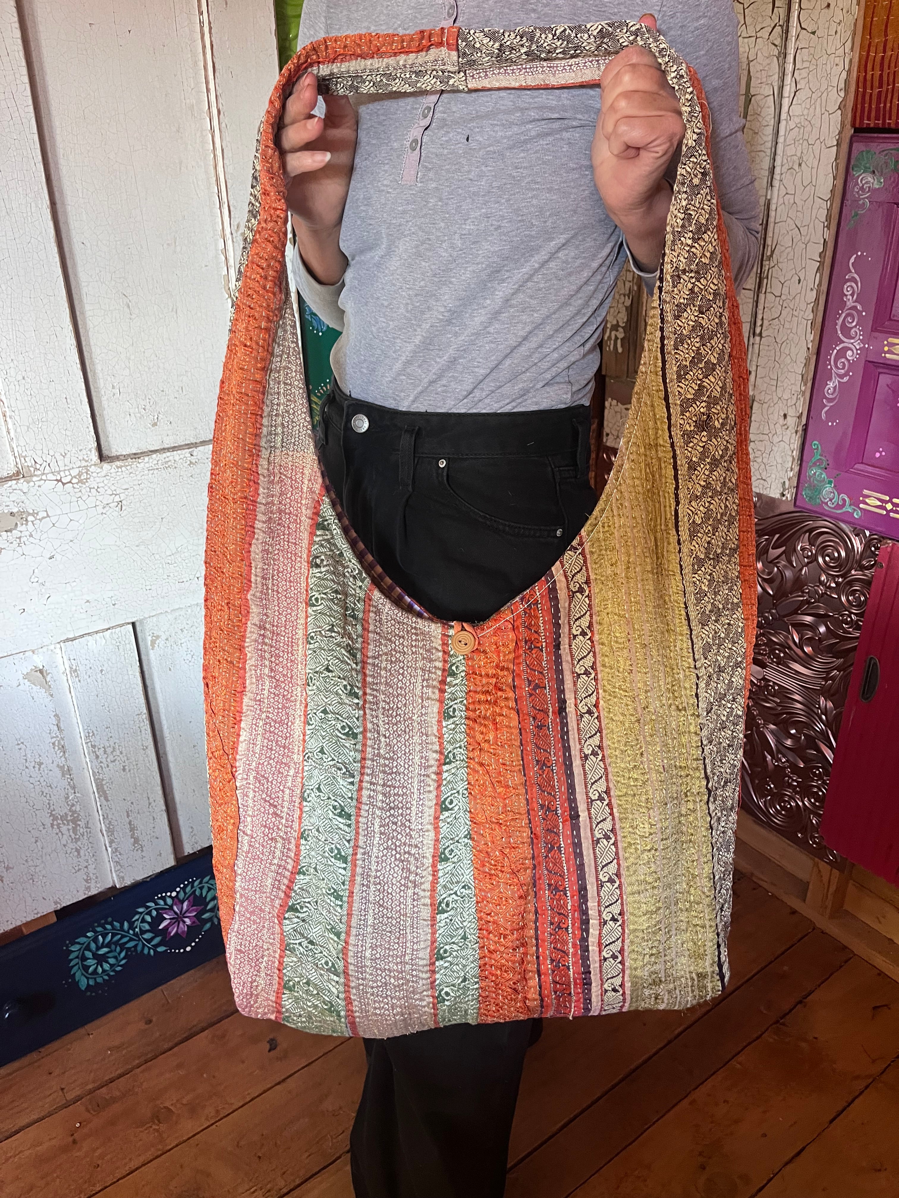 Kantha Crossbody Weekend Bag