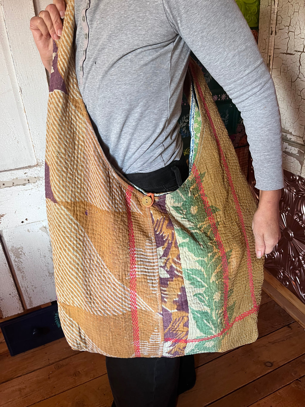 Kantha Crossbody Weekend Bag