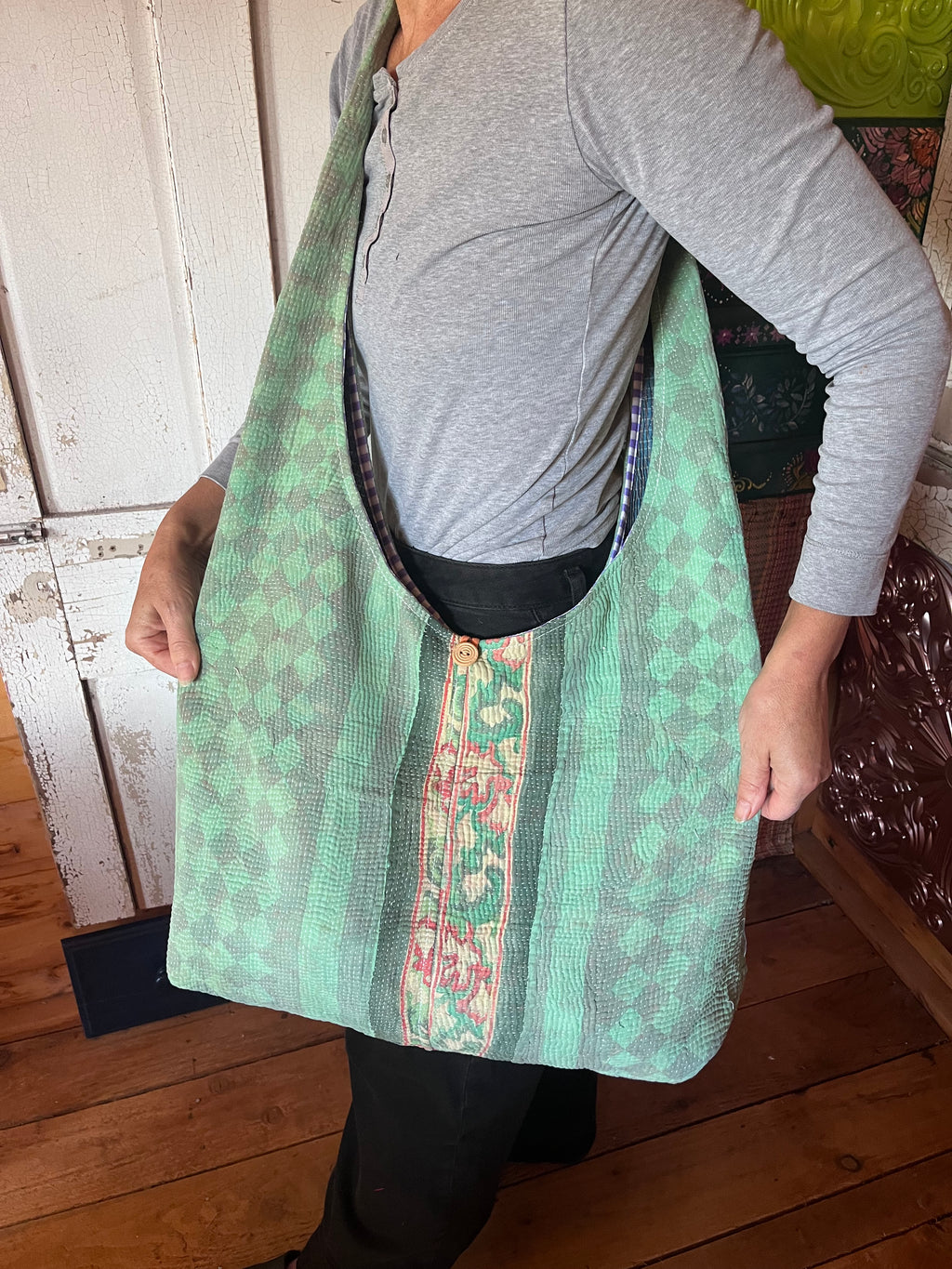 Kantha Crossbody Weekend Bag