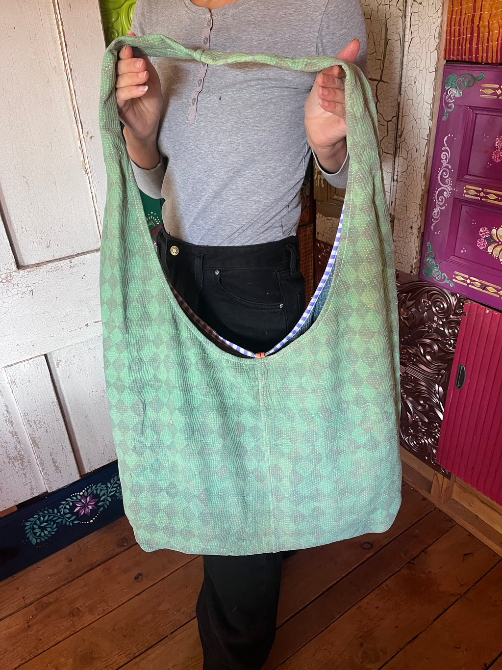 Kantha Crossbody Weekend Bag