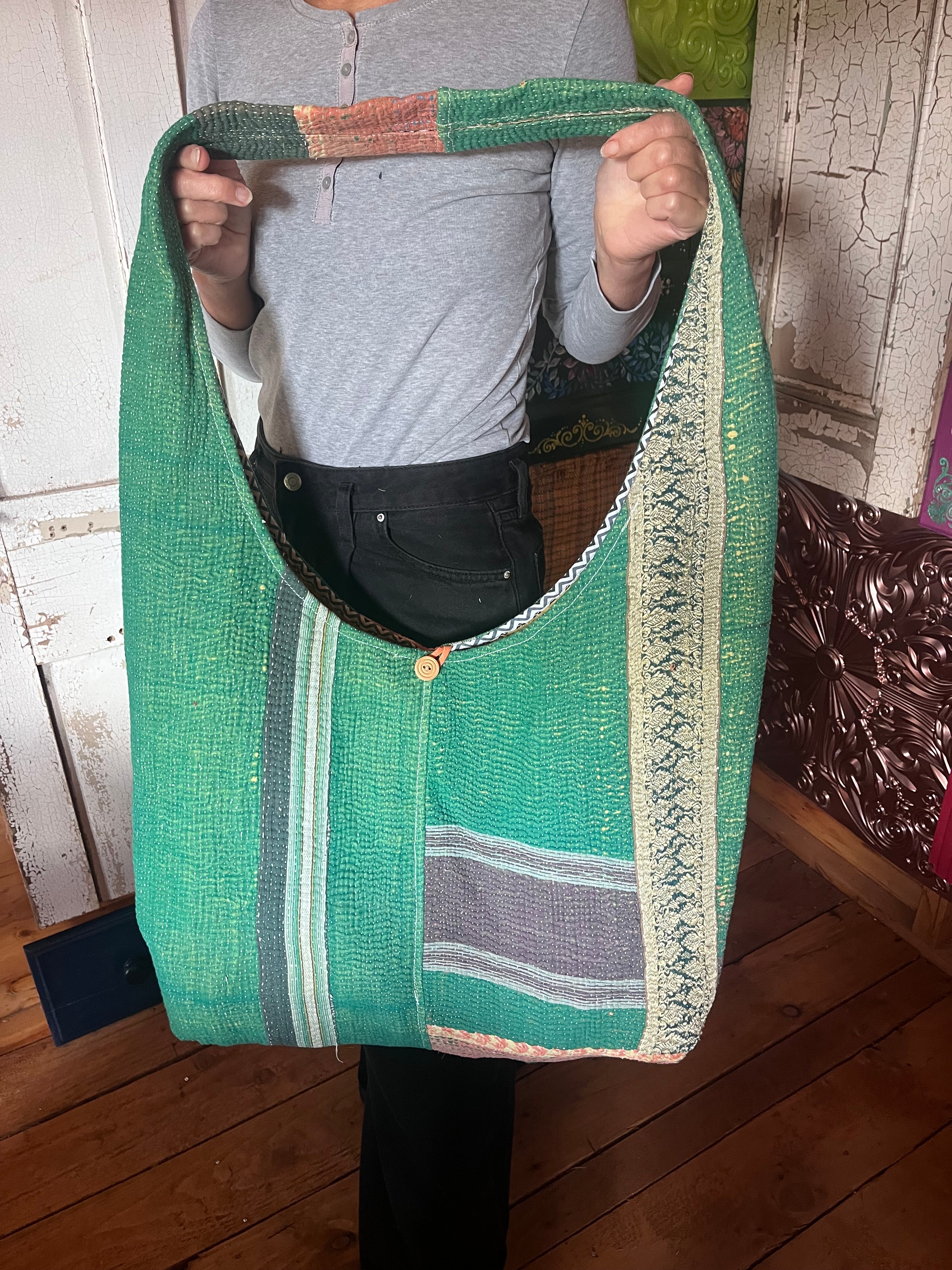 Kantha Crossbody Weekend Bag