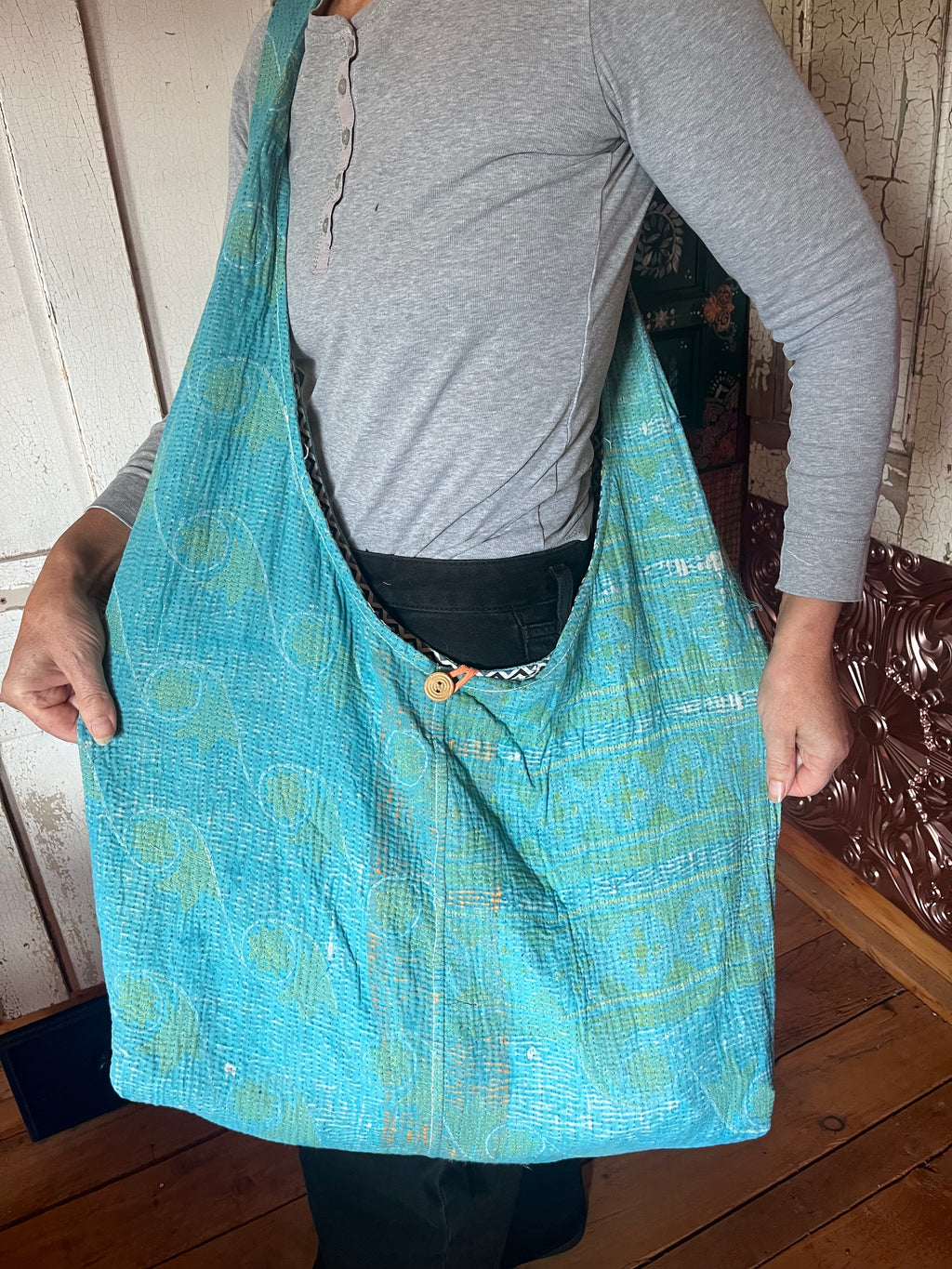 Kantha Crossbody Weekend Bag