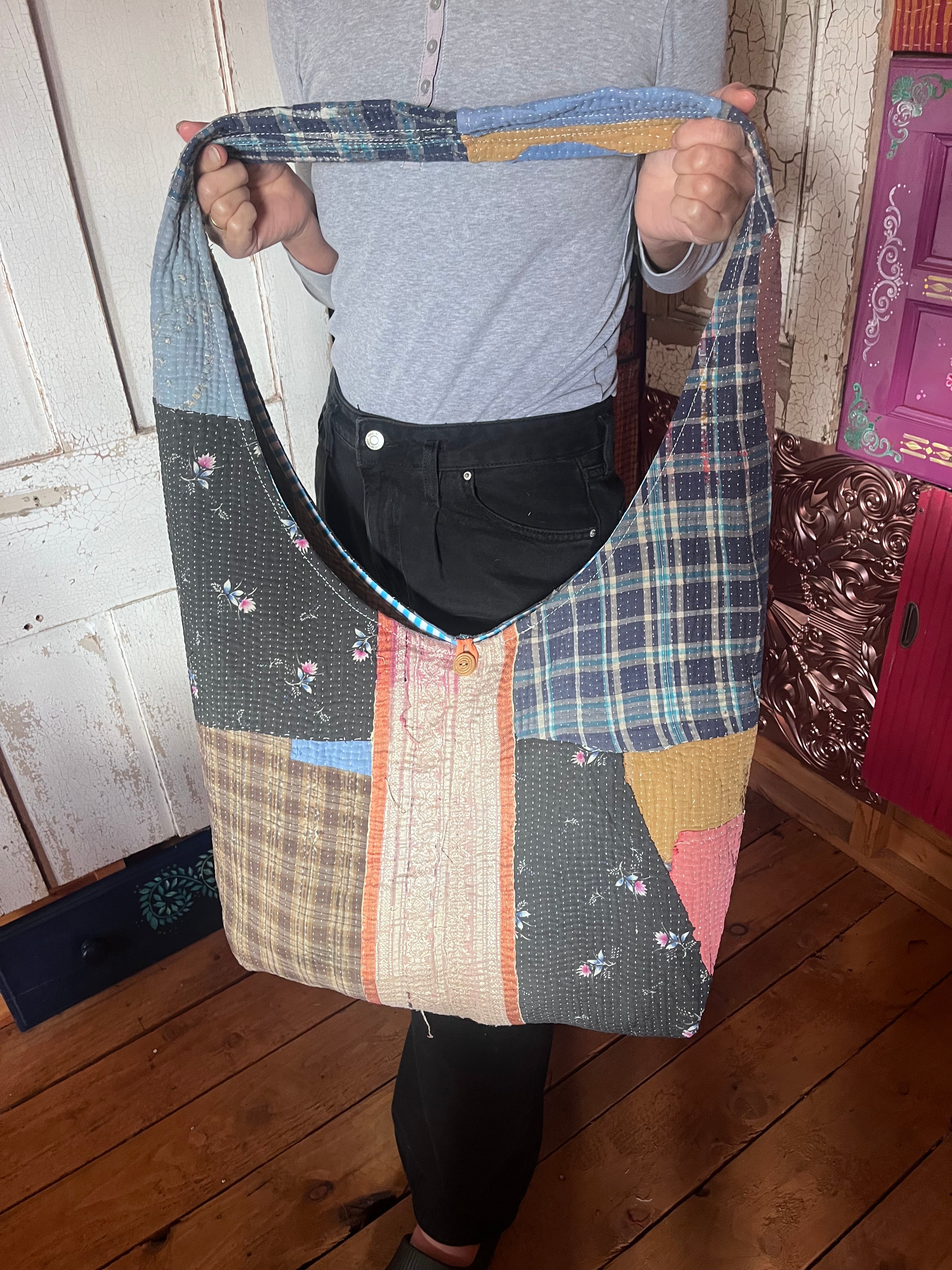 Kantha Crossbody Weekend Bag