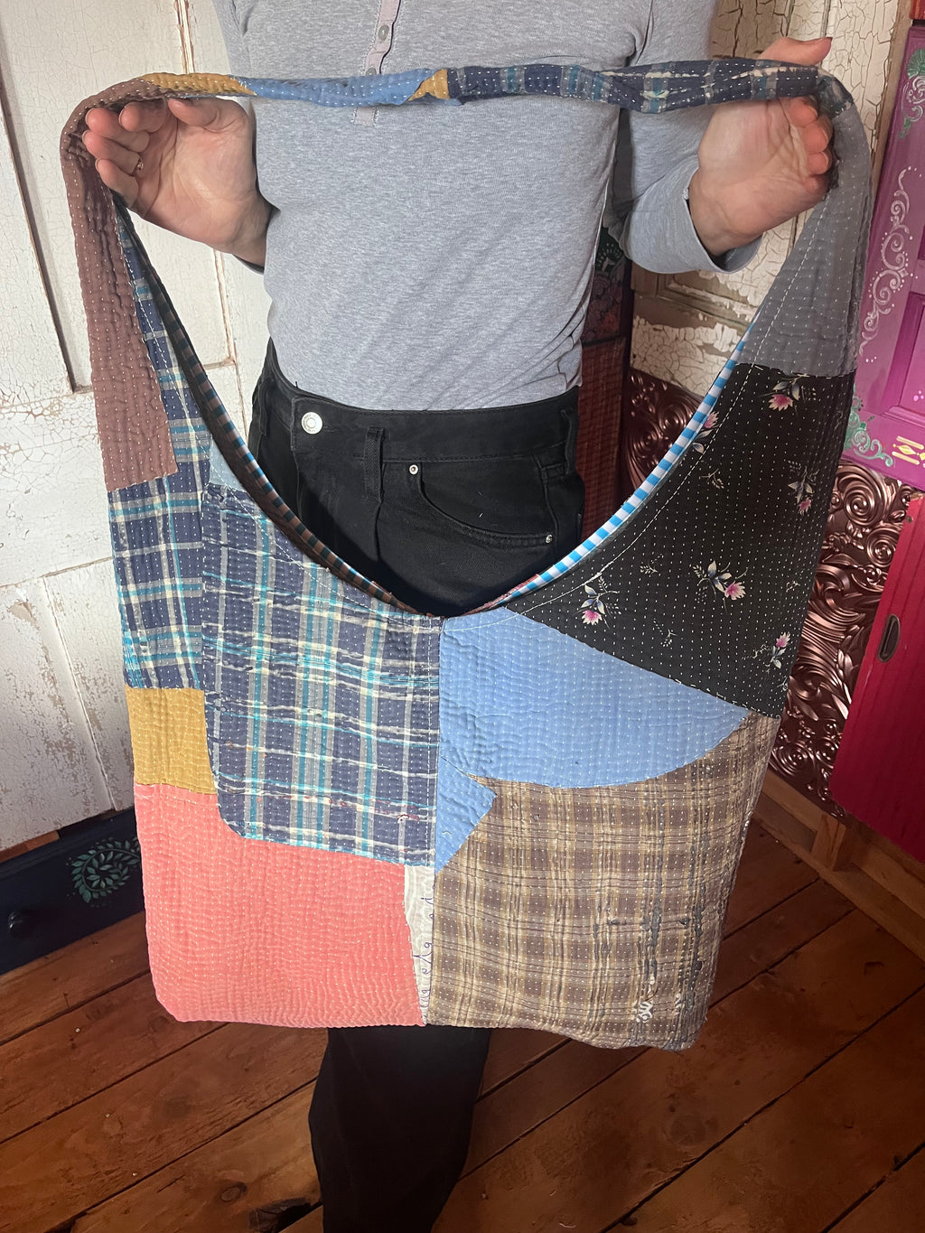 Kantha Crossbody Weekend Bag