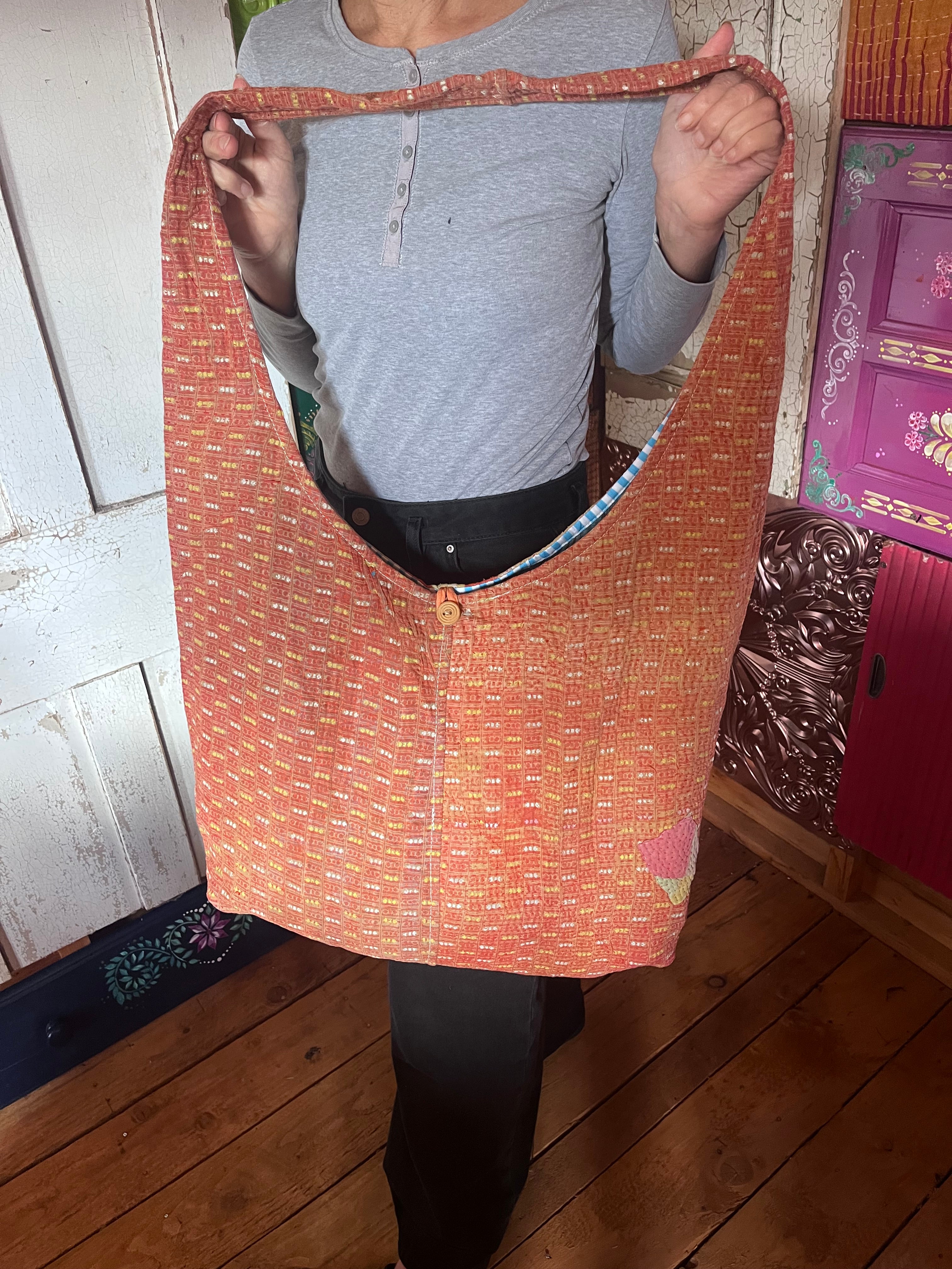 Kantha Crossbody Weekend Bag