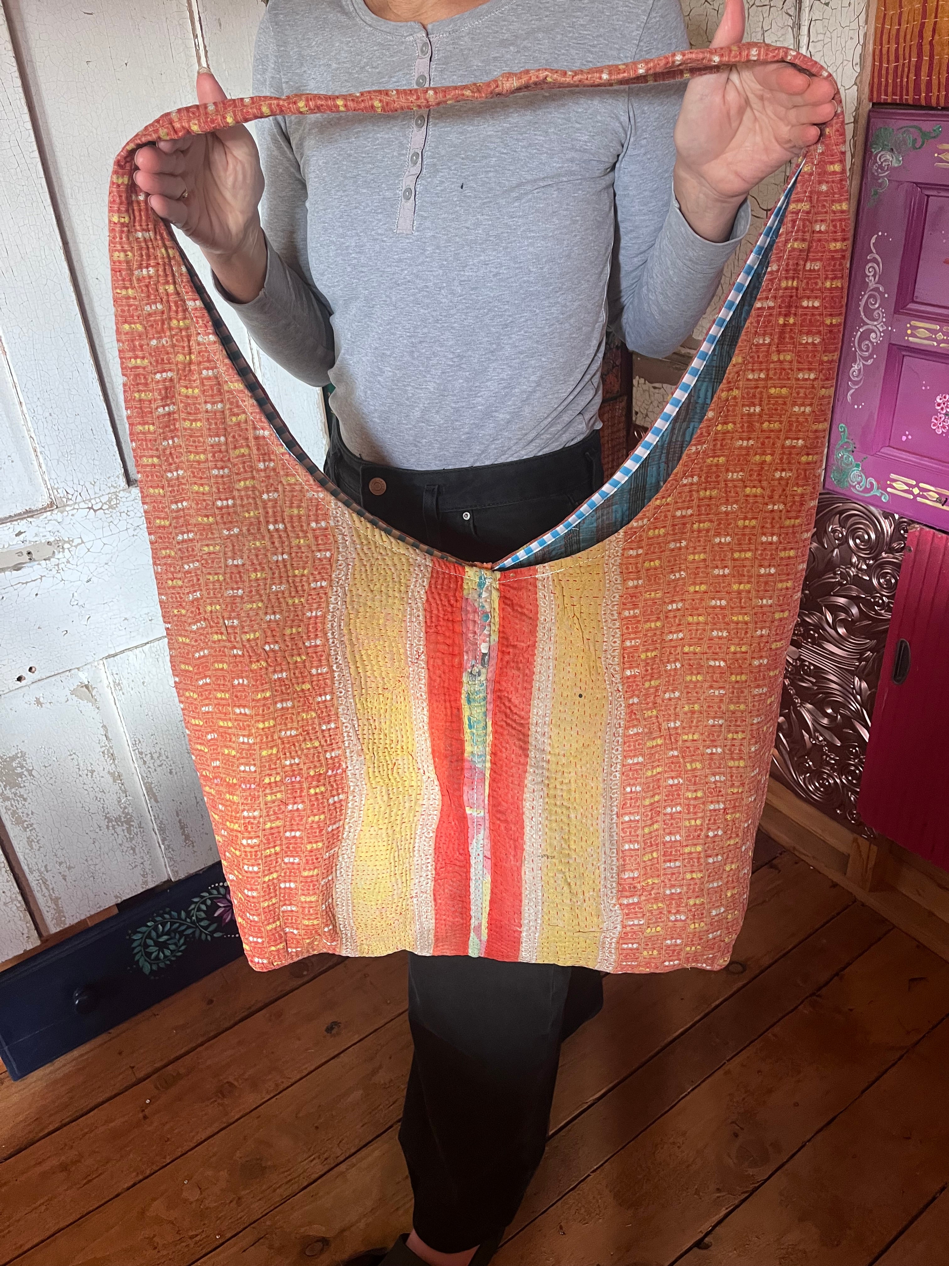 Kantha Crossbody Weekend Bag