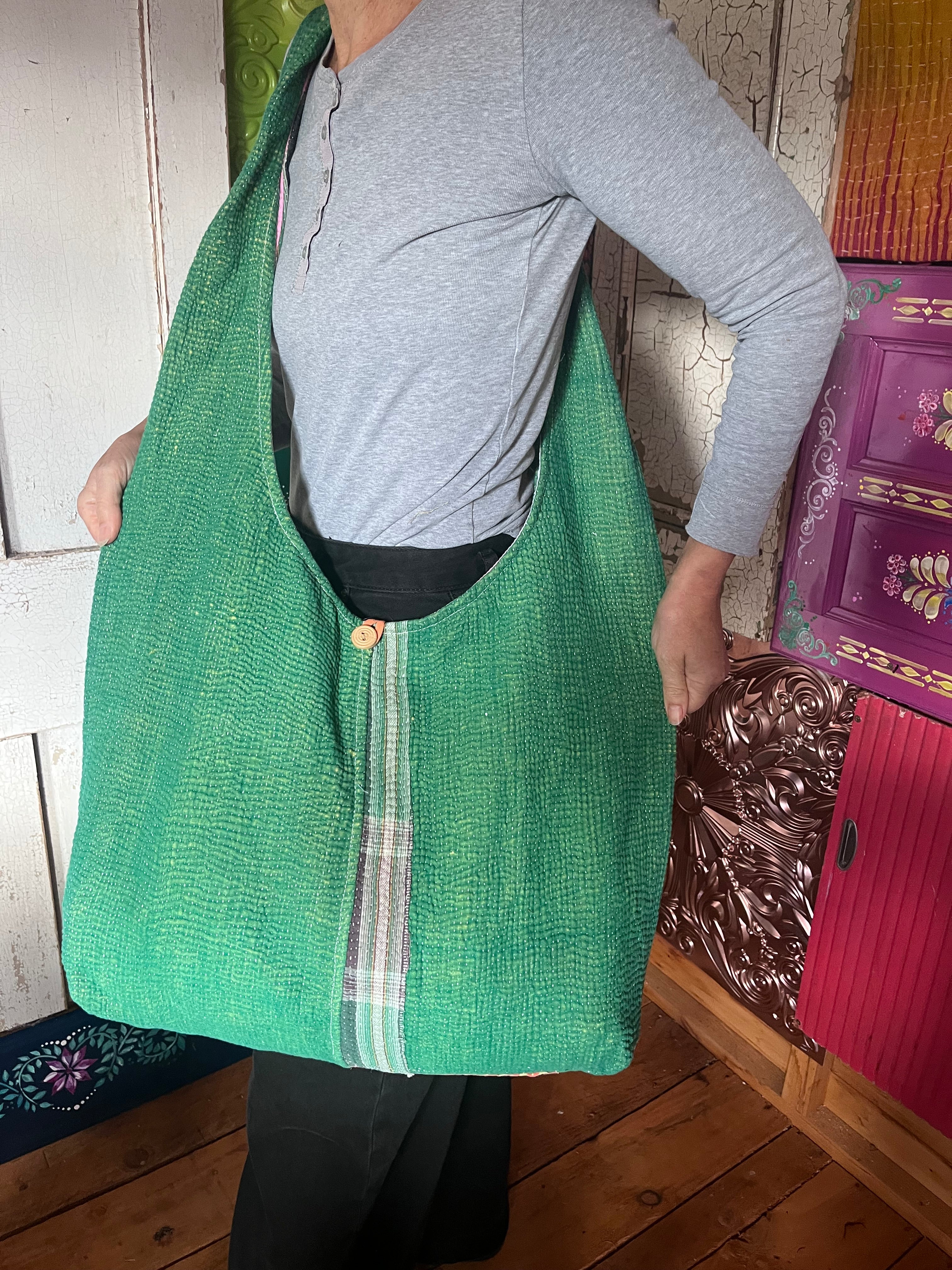 Kantha Crossbody Weekend Bag