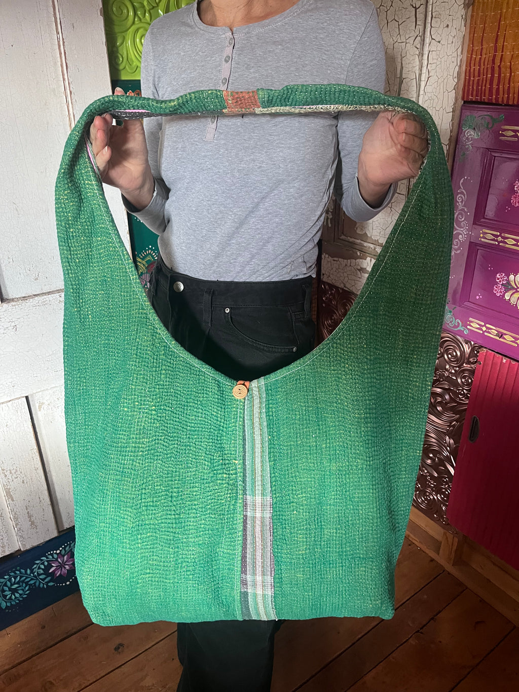 Kantha Crossbody Weekend Bag