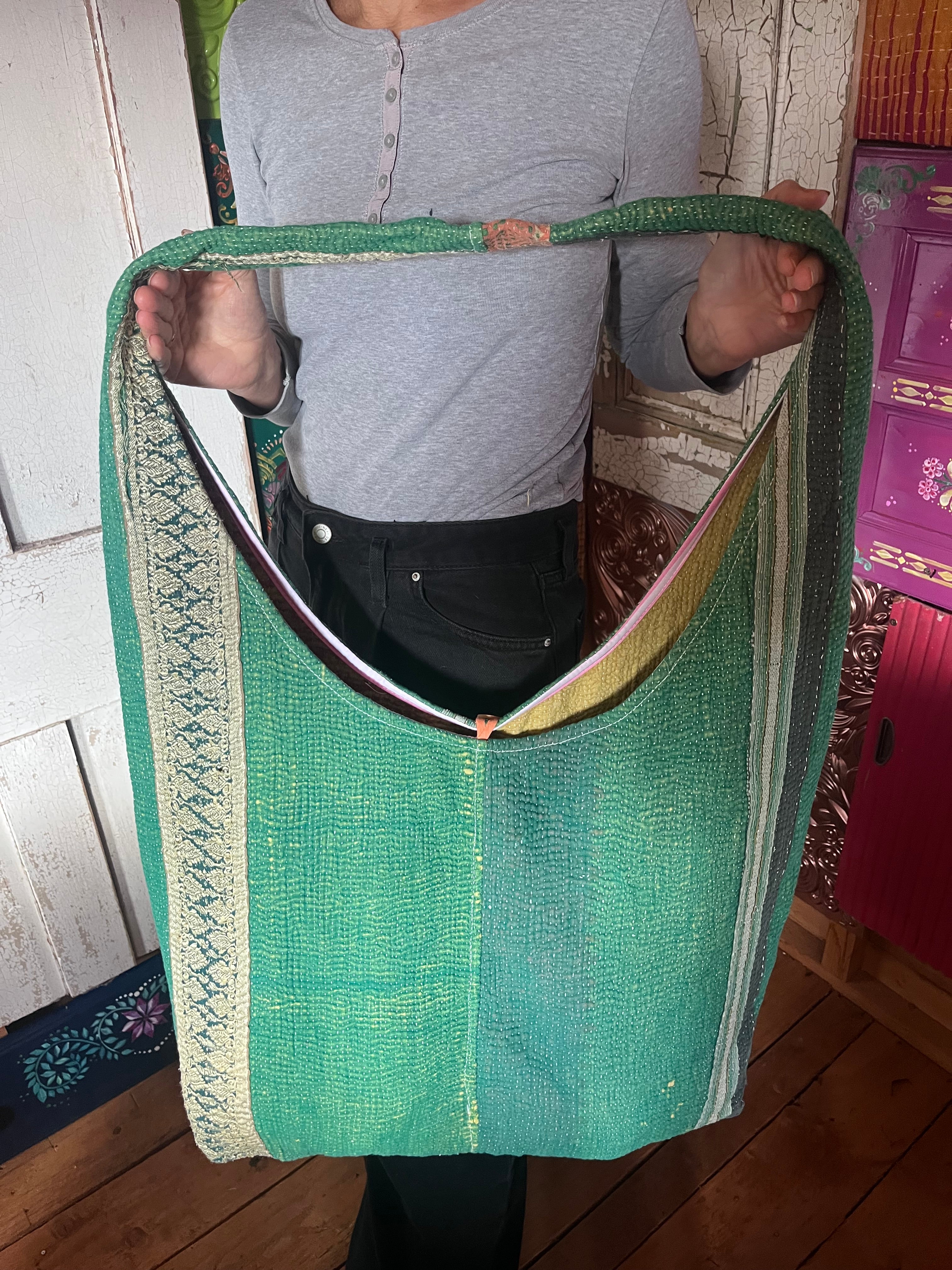 Kantha Crossbody Weekend Bag