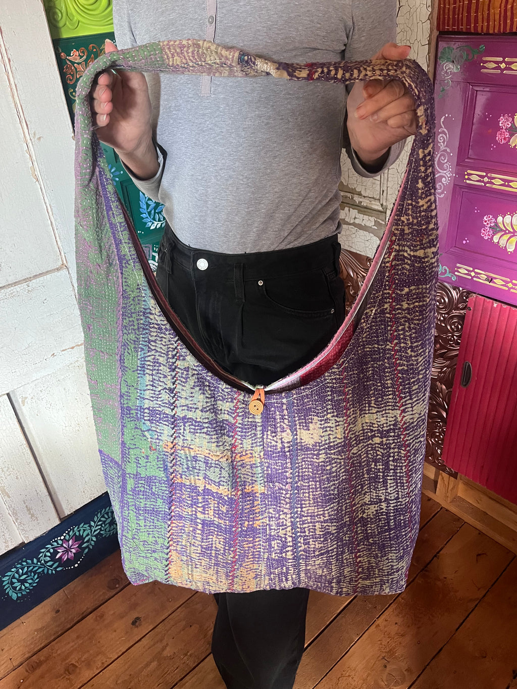 Kantha Crossbody Weekend Bag