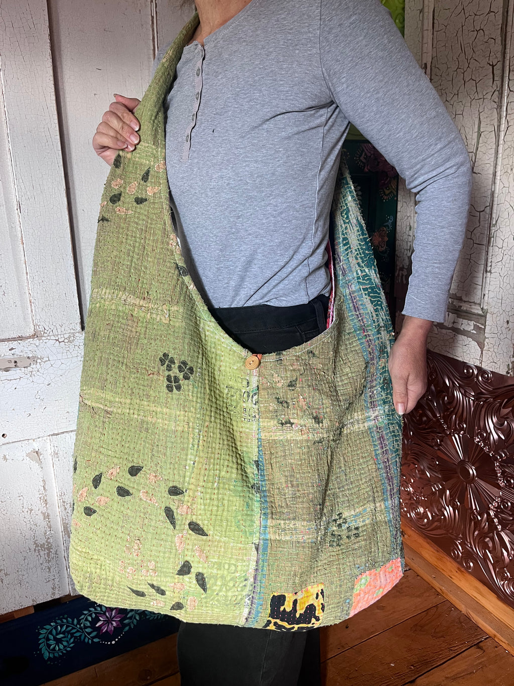 Kantha Crossbody Weekend Bag