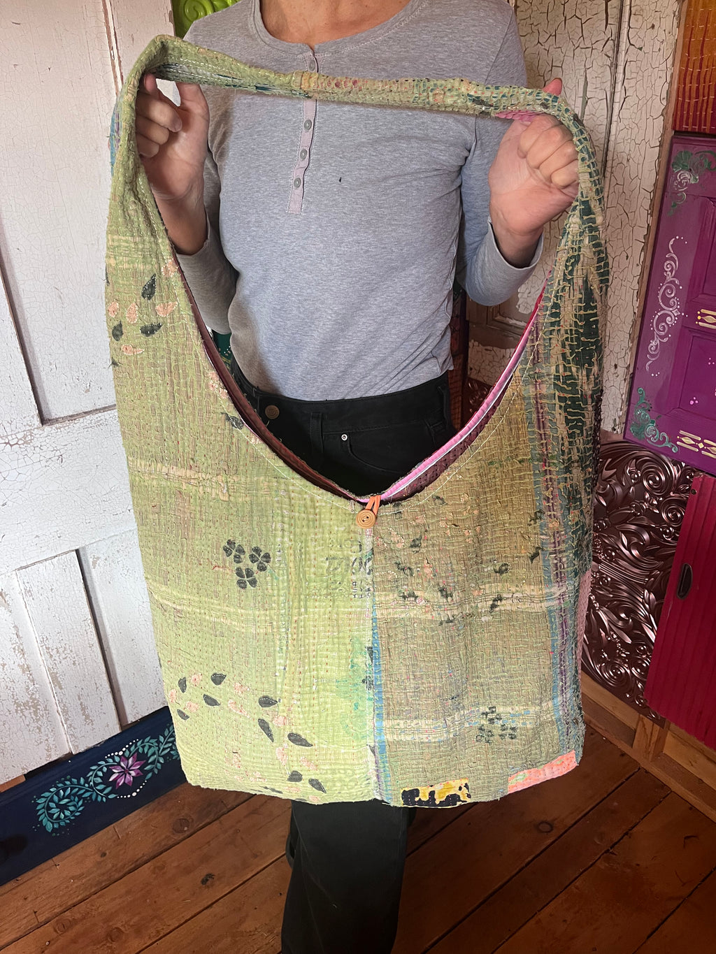 Kantha Crossbody Weekend Bag