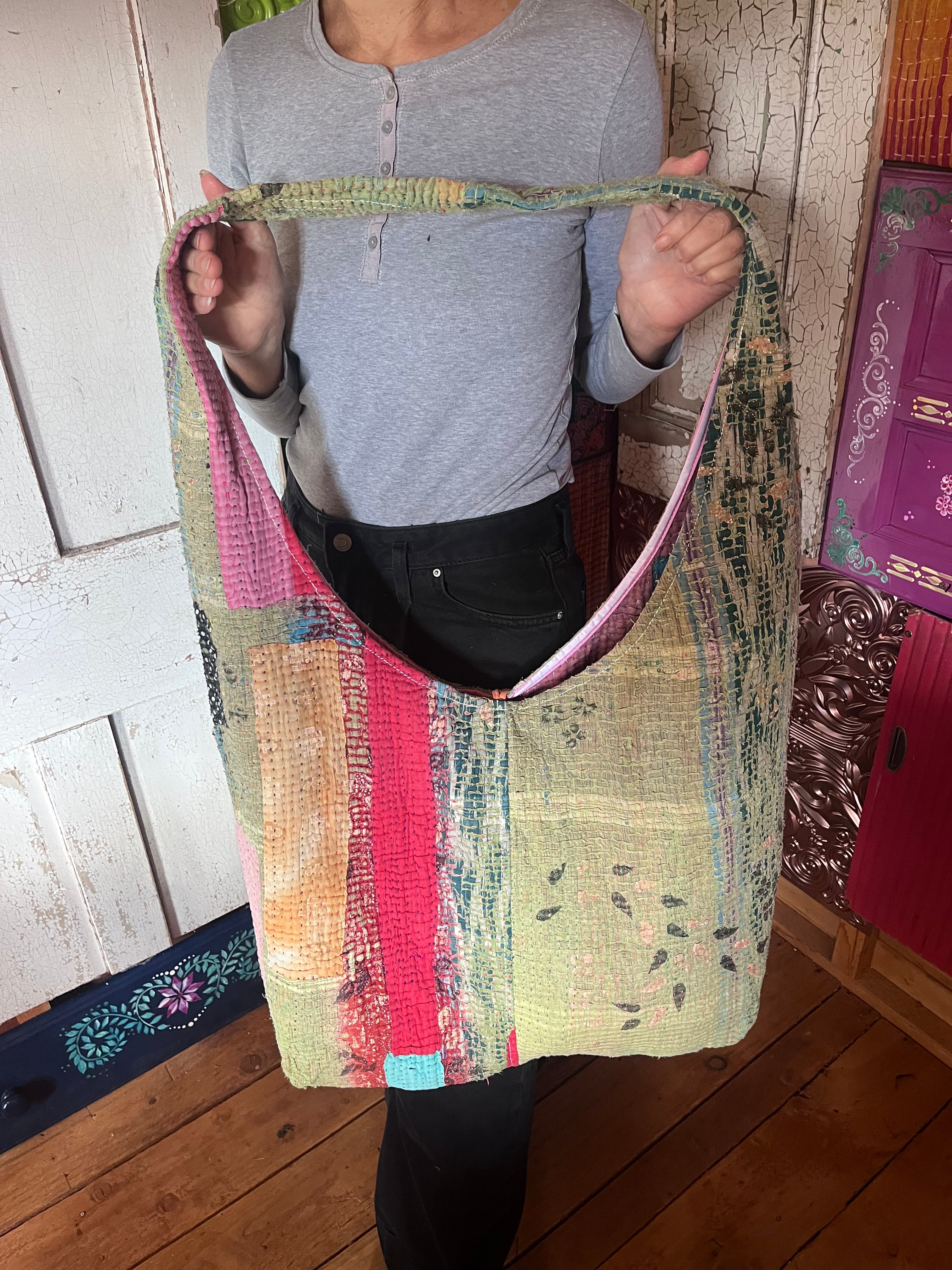 Kantha Crossbody Weekend Bag