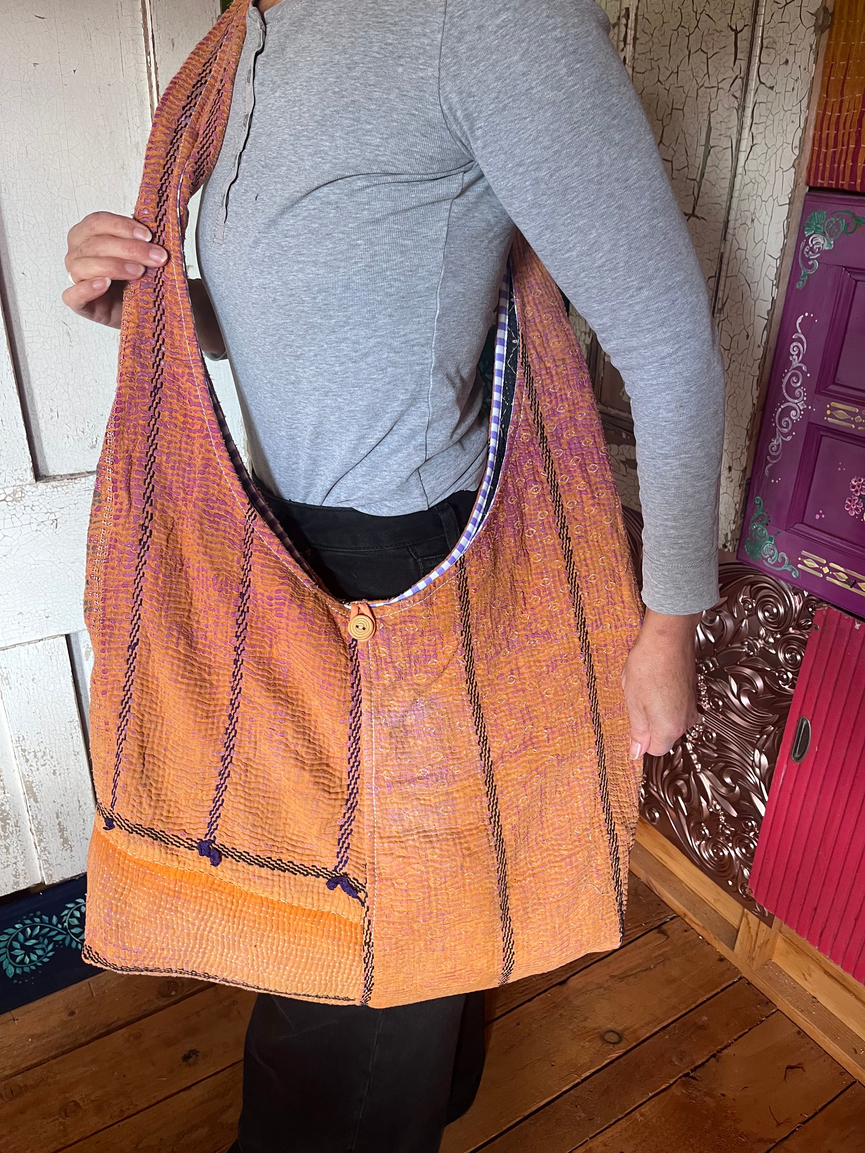 Kantha Crossbody Weekend Bag