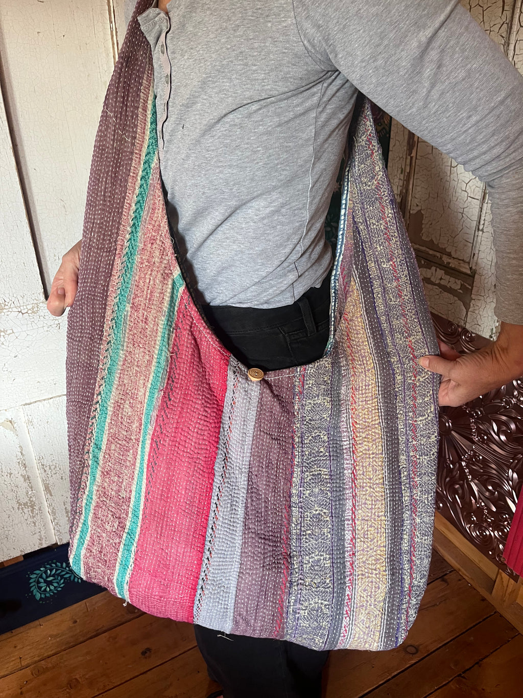 Kantha Crossbody Weekend Bag