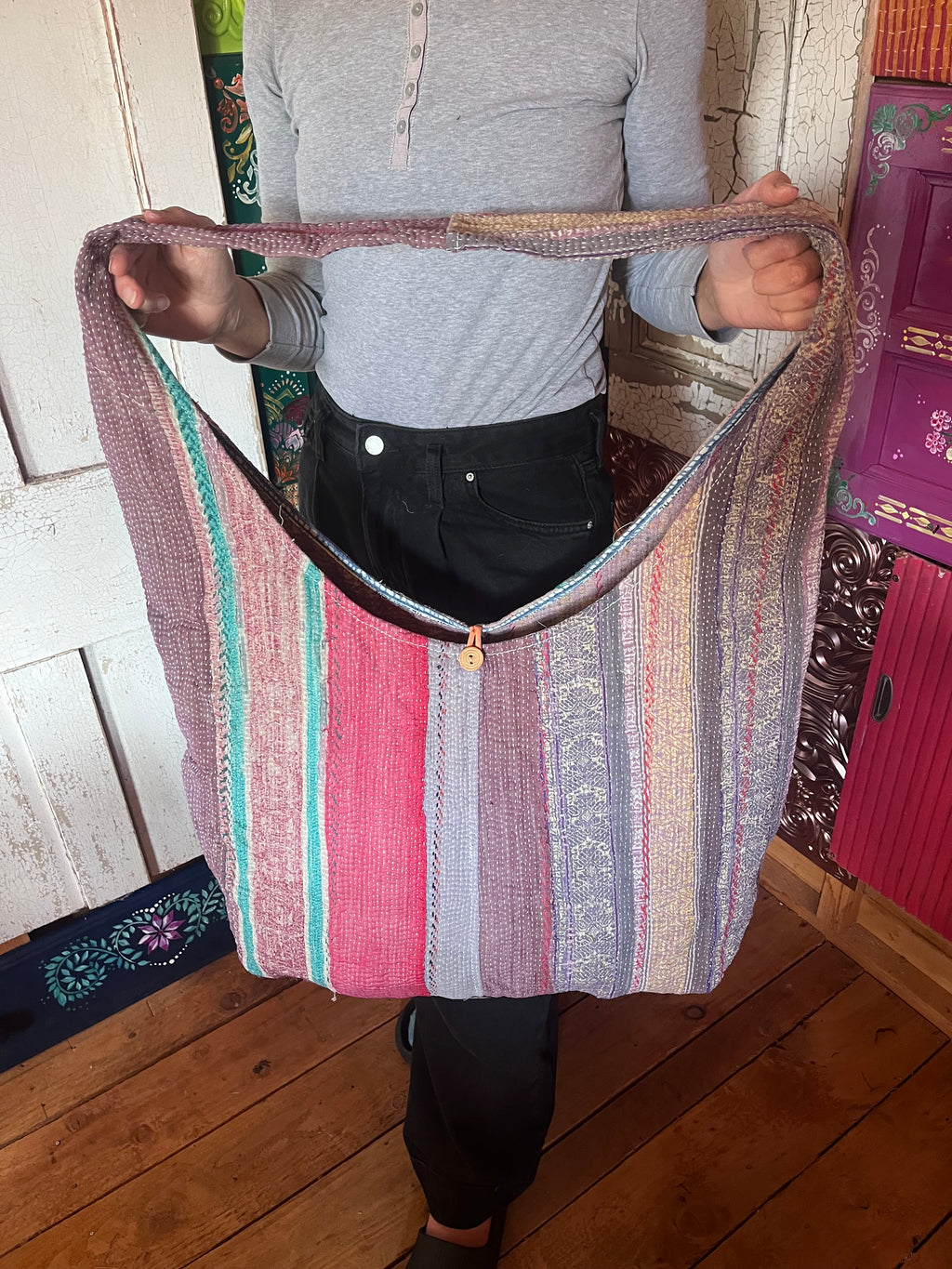 Kantha Crossbody Weekend Bag