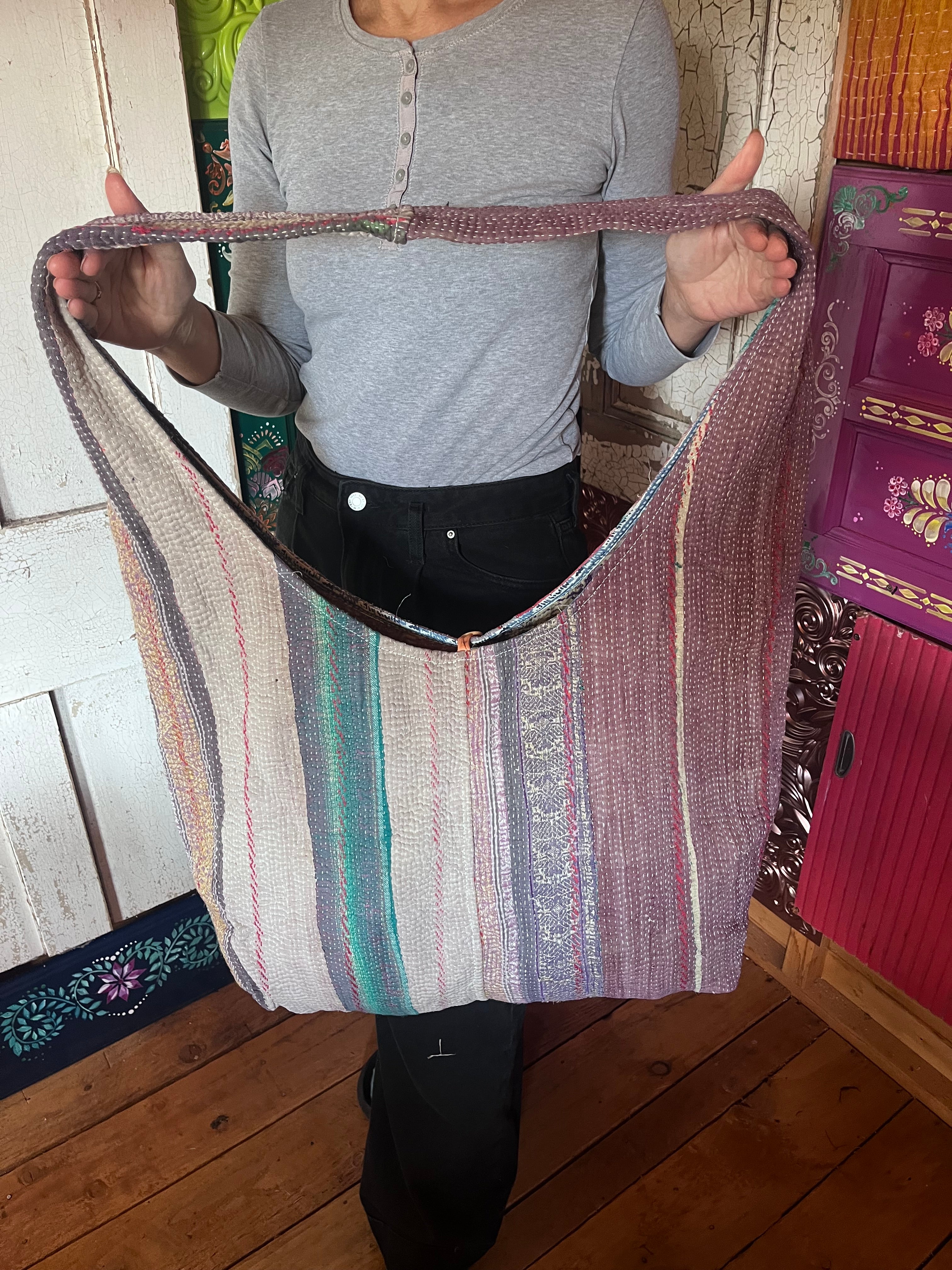 Kantha Crossbody Weekend Bag