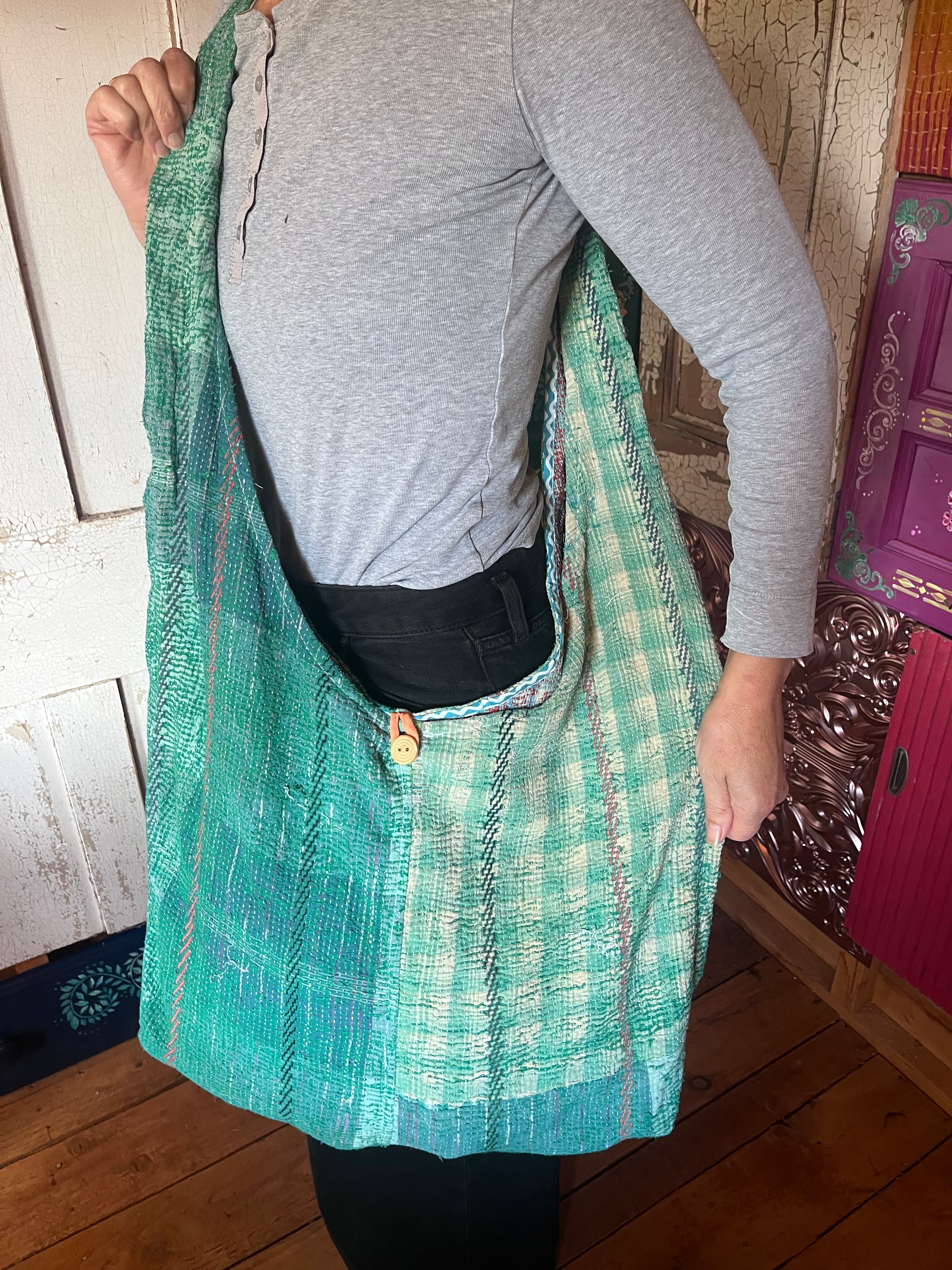 Kantha Crossbody Weekend Bag