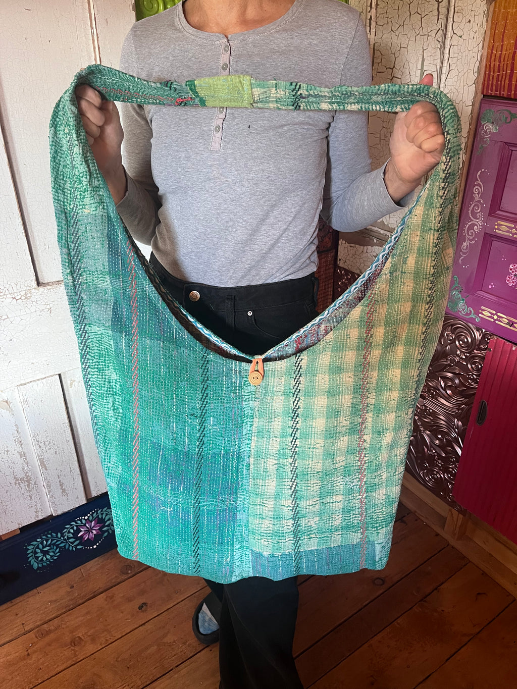 Kantha Crossbody Weekend Bag