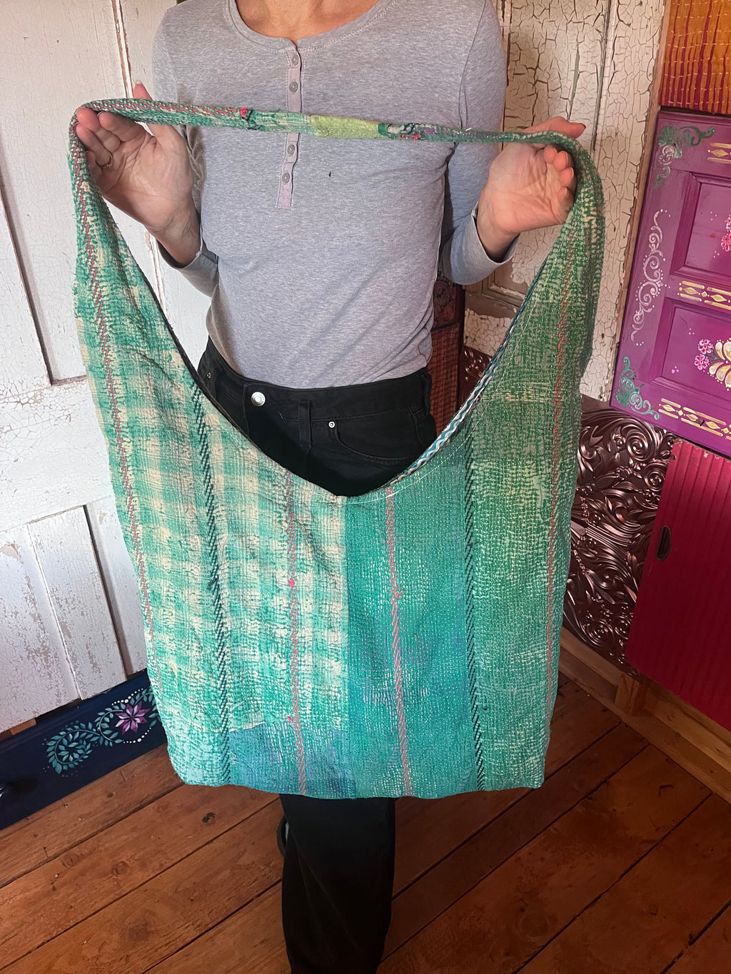 Kantha Crossbody Weekend Bag