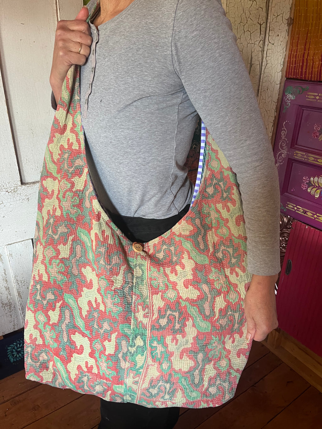 Kantha Crossbody Weekend Bag