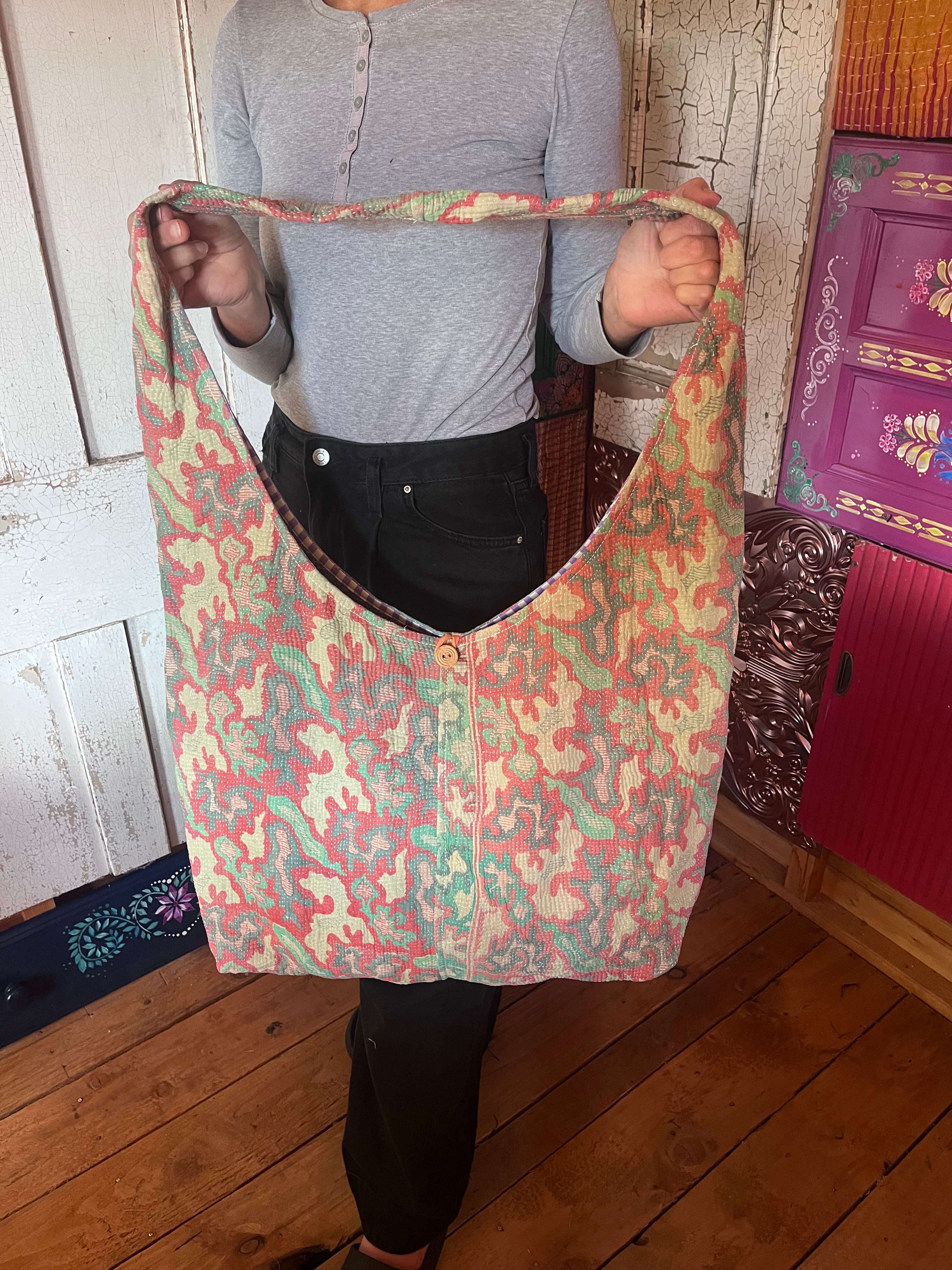 Kantha Crossbody Weekend Bag