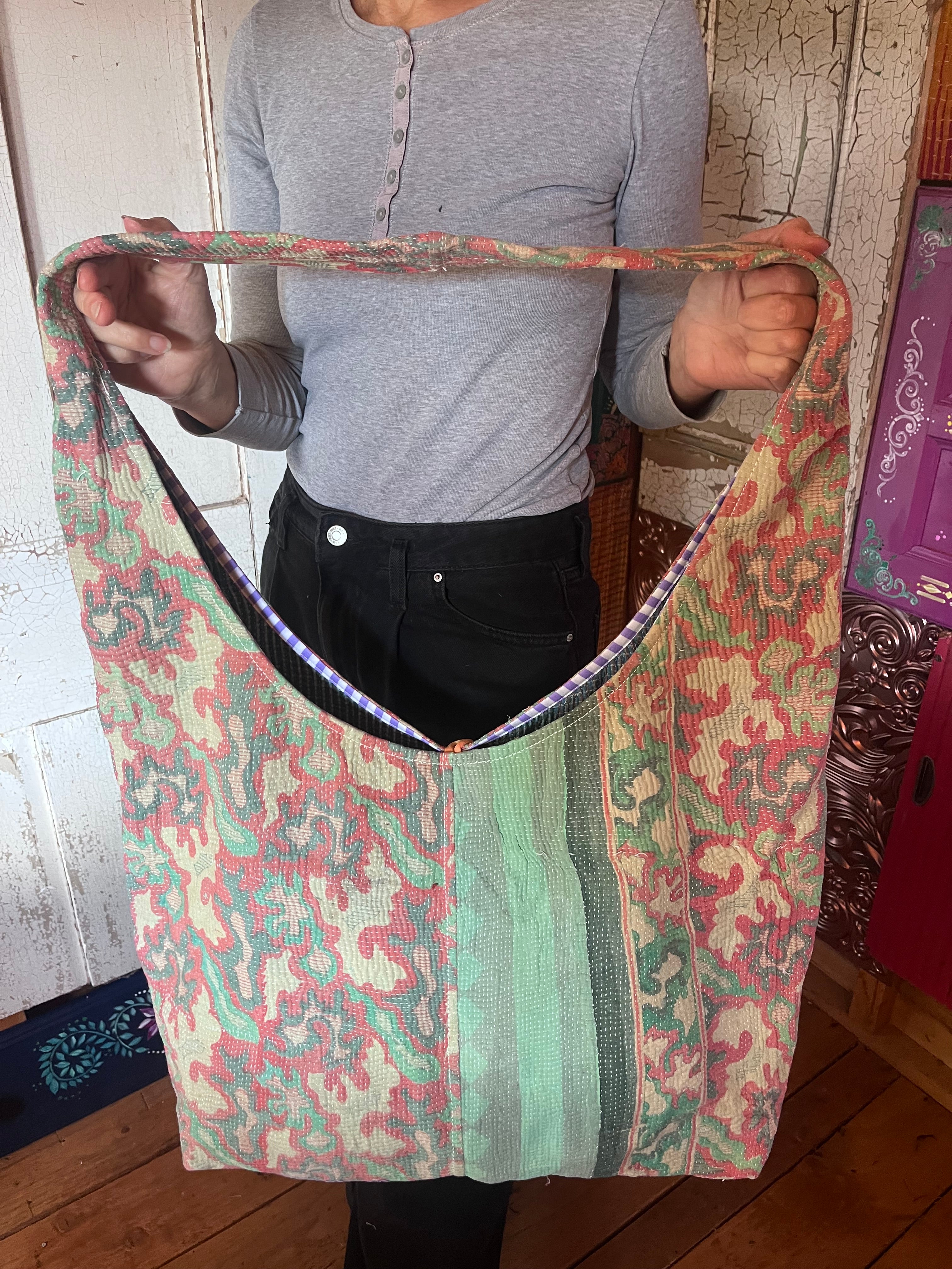 Kantha Crossbody Weekend Bag