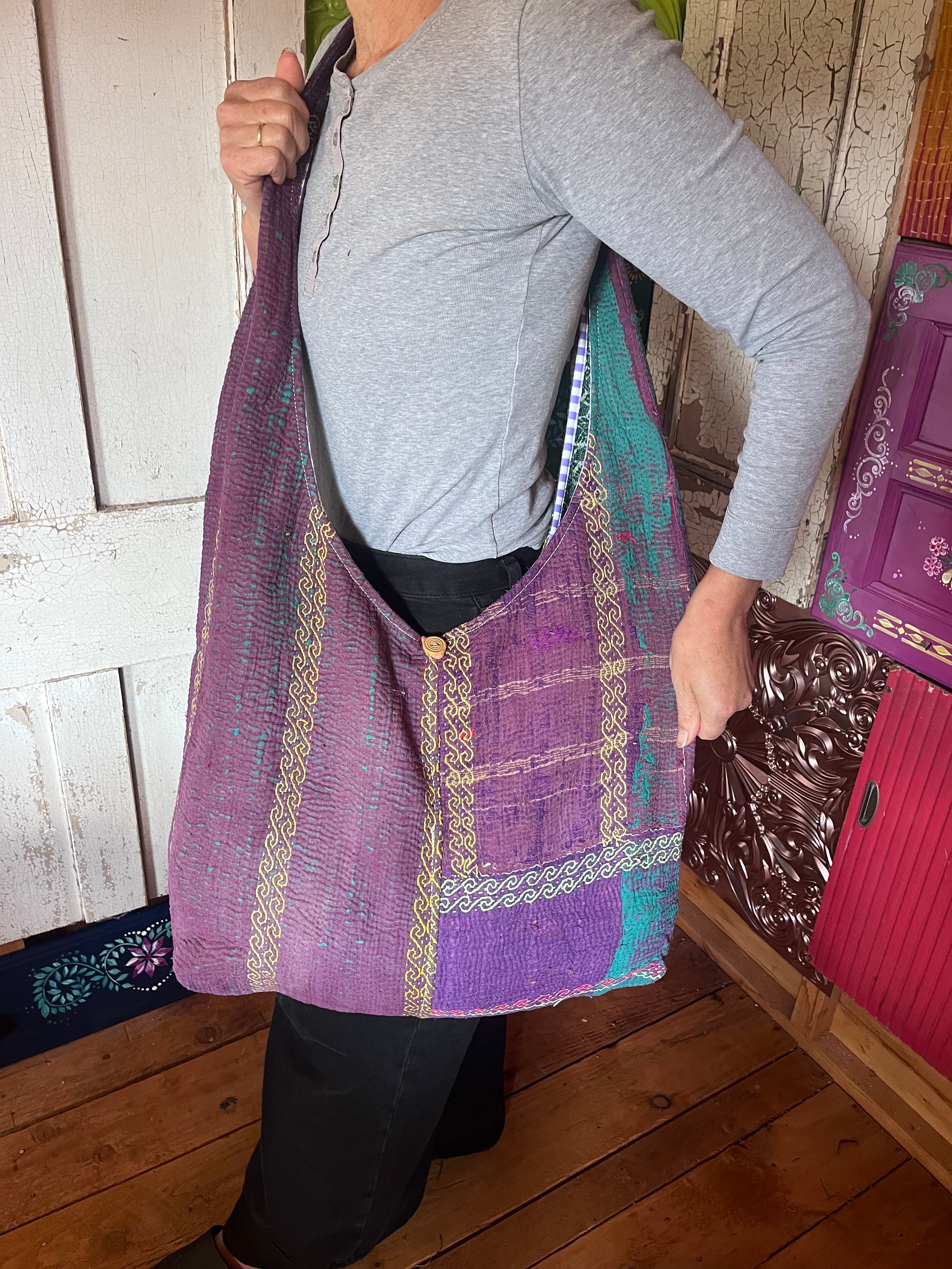 Kantha Crossbody Weekend Bag