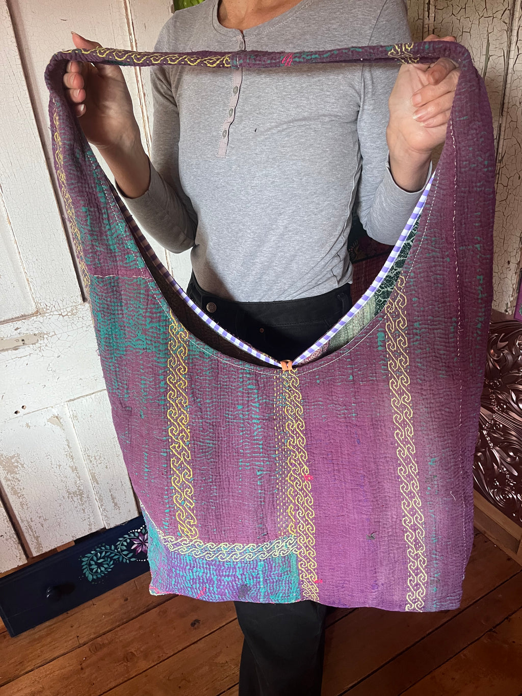 Kantha Crossbody Weekend Bag