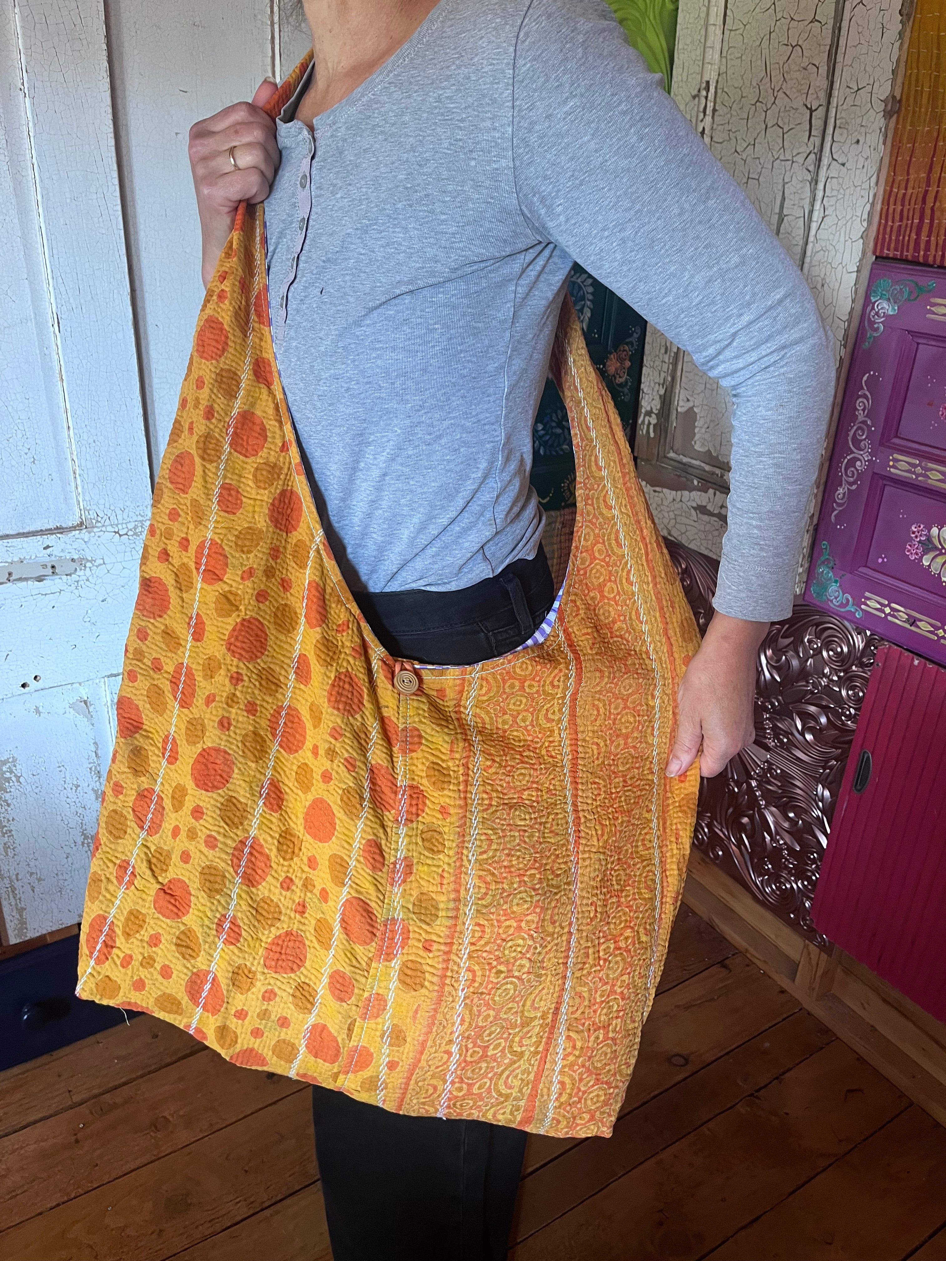 Kantha Crossbody Weekend Bag