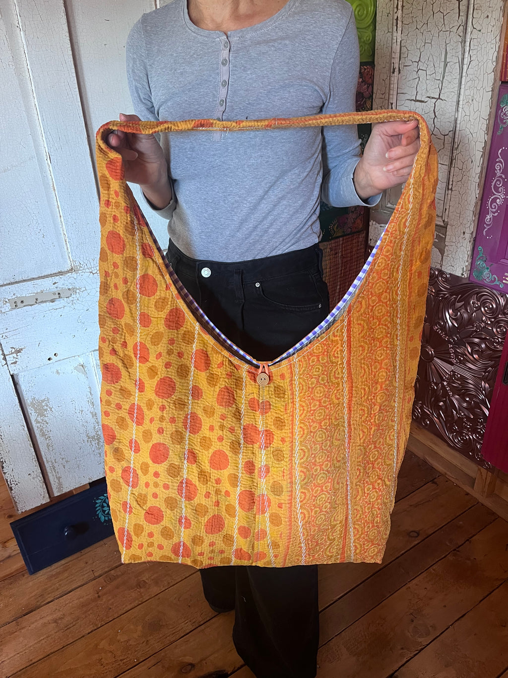 Kantha Crossbody Weekend Bag